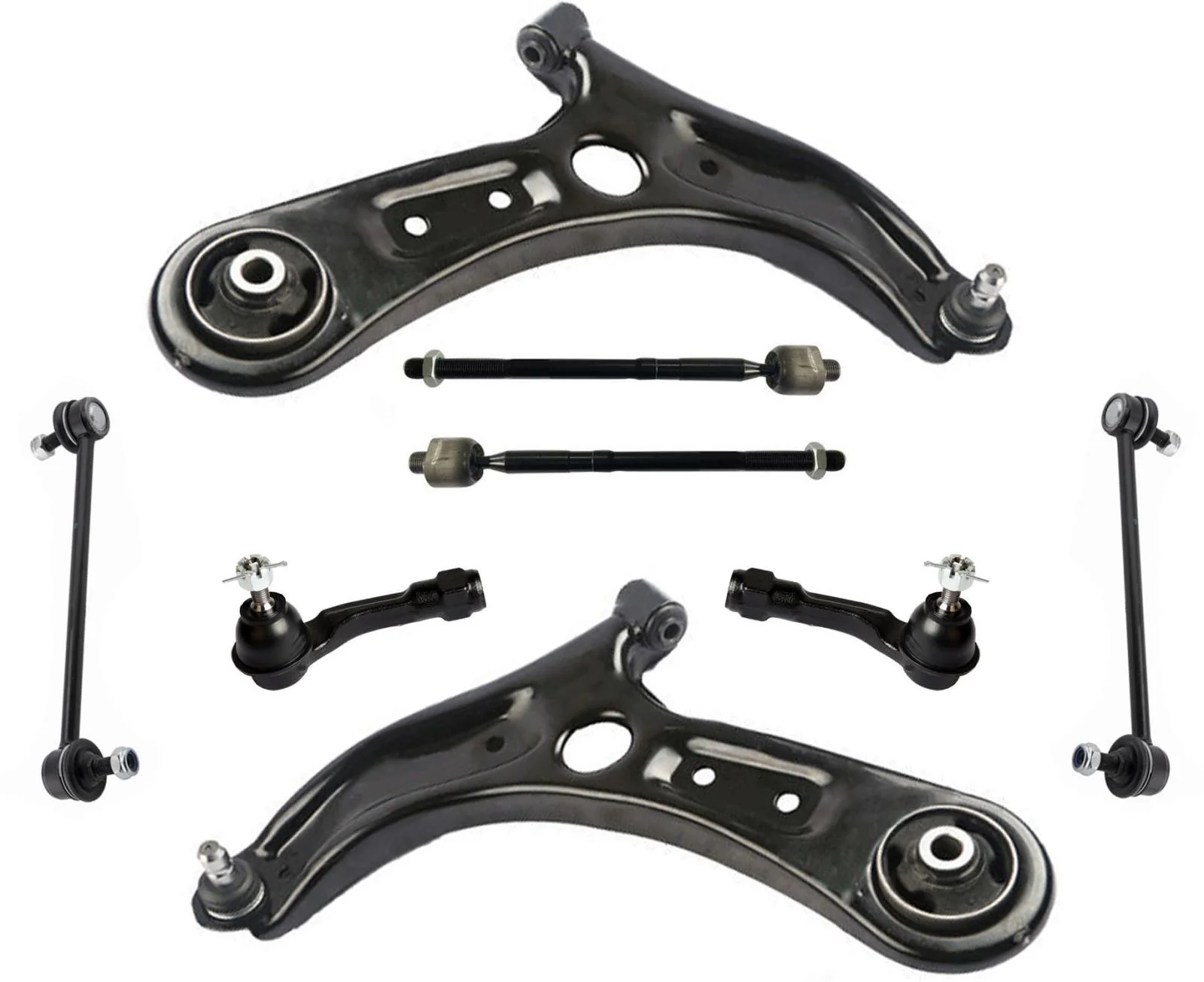Front Lower Control Arms W/ Ball Joints Tie Rods & Links For Kia Rio 2018-2023