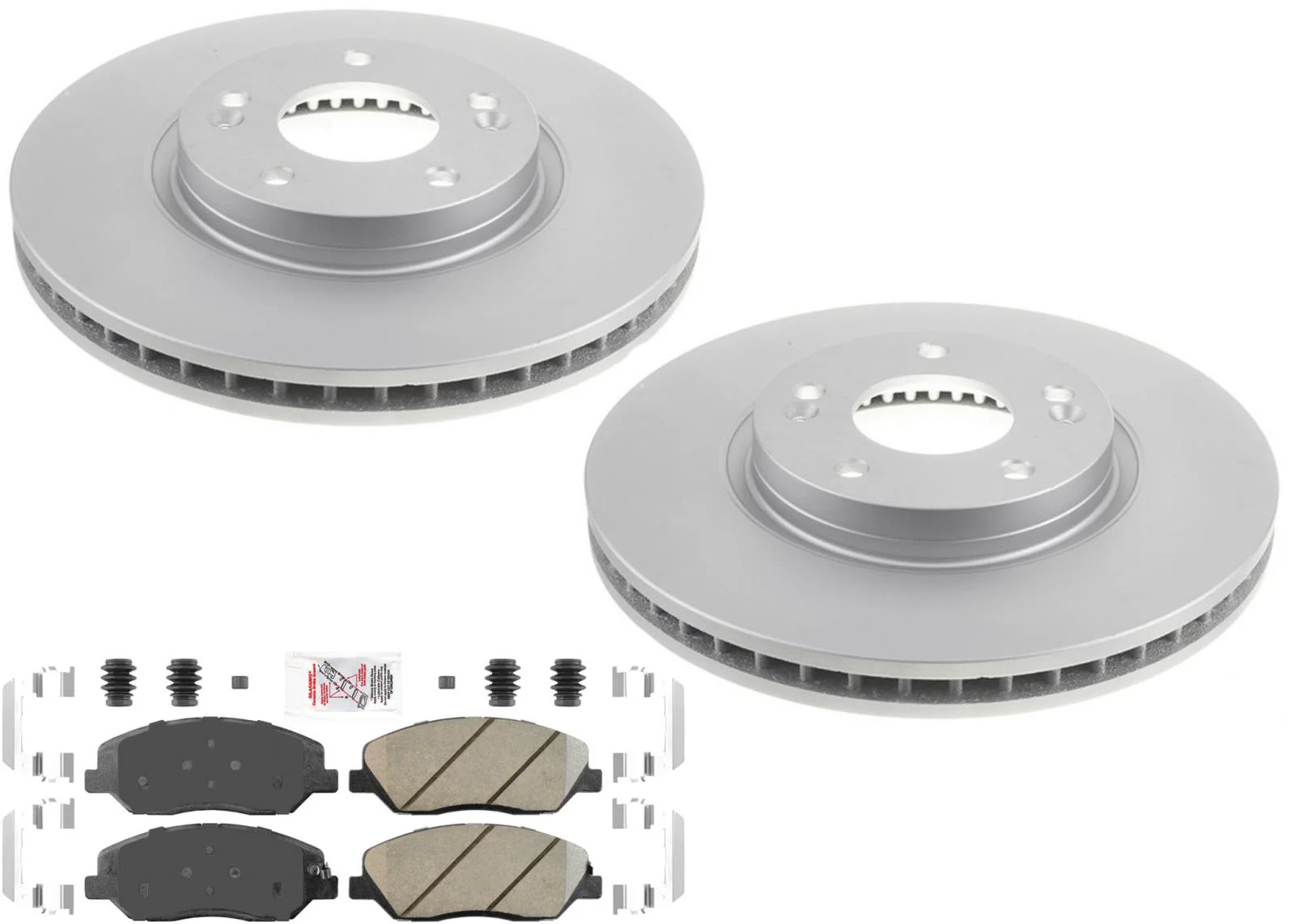 Front Performance Coated Disc Brake Rotors Pads for Hyundai Santa Fe 2007-2009