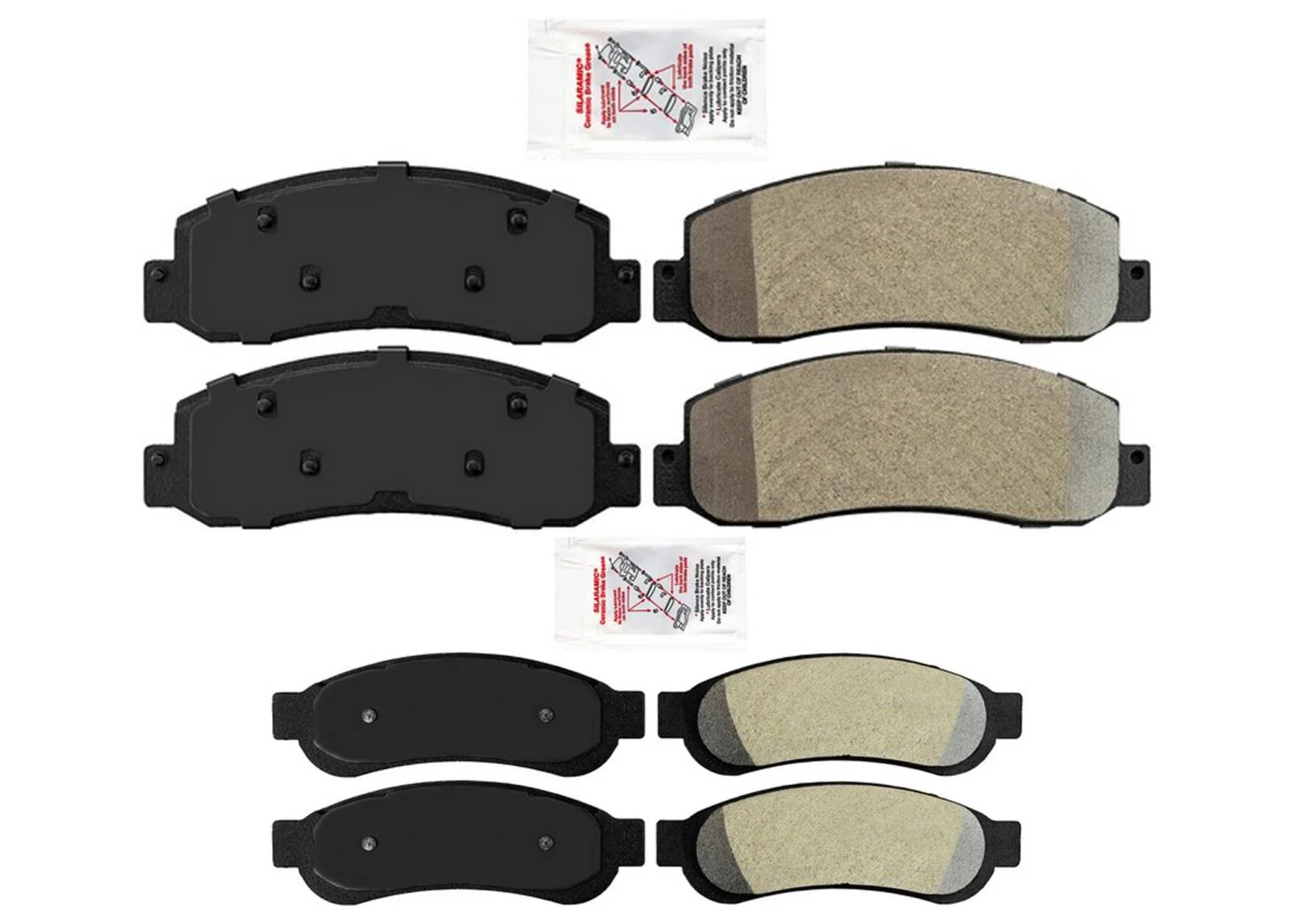 Front Rear Semi Metallic Disc Brake Pads for 2008-2009 F250 F350 4x4 Super Duty