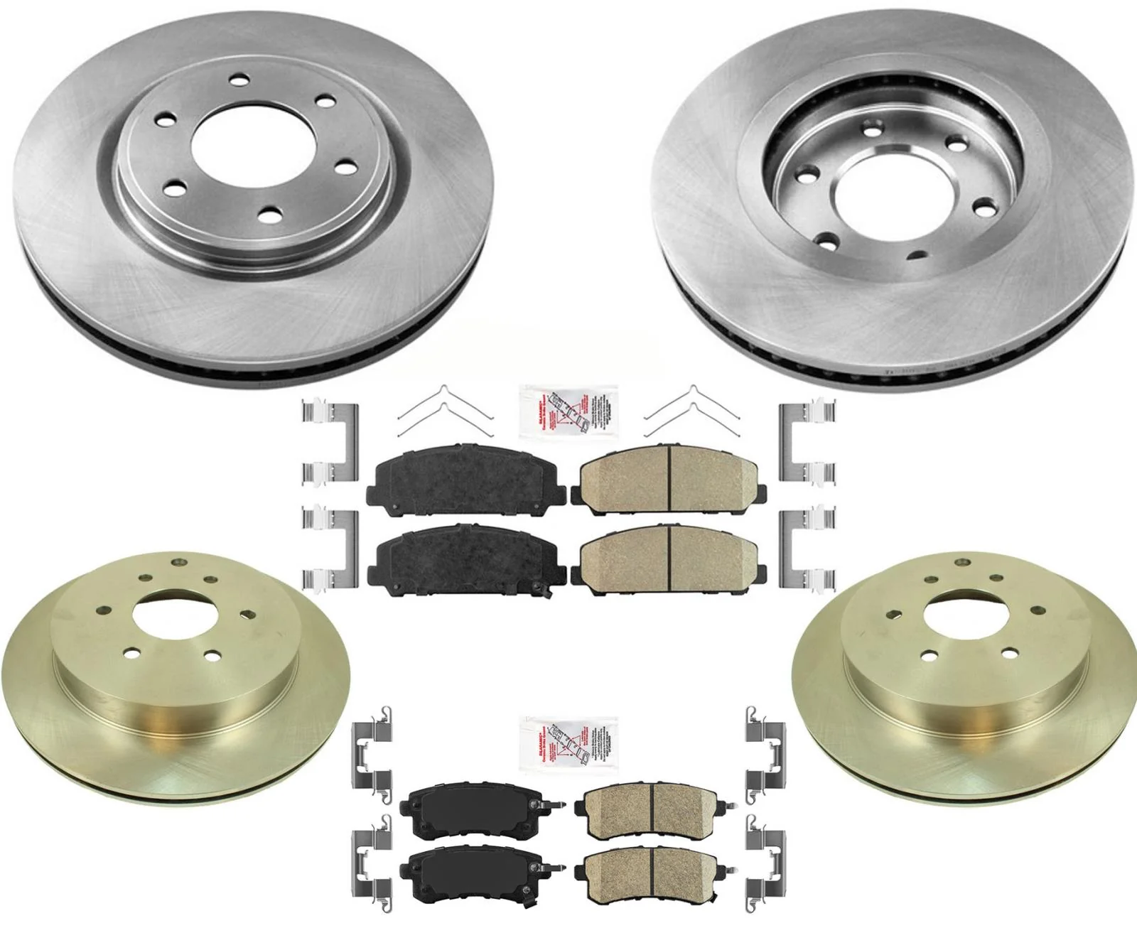 FRONT & REAR Brake Disc Rotors Ceramic Pads for 2014-2019 Infiniti QX80