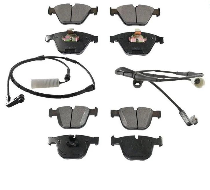 Front & Rear Brake Pads w Wear Sensors For BMW 745i 745Li 760i 760Li 2002-2005