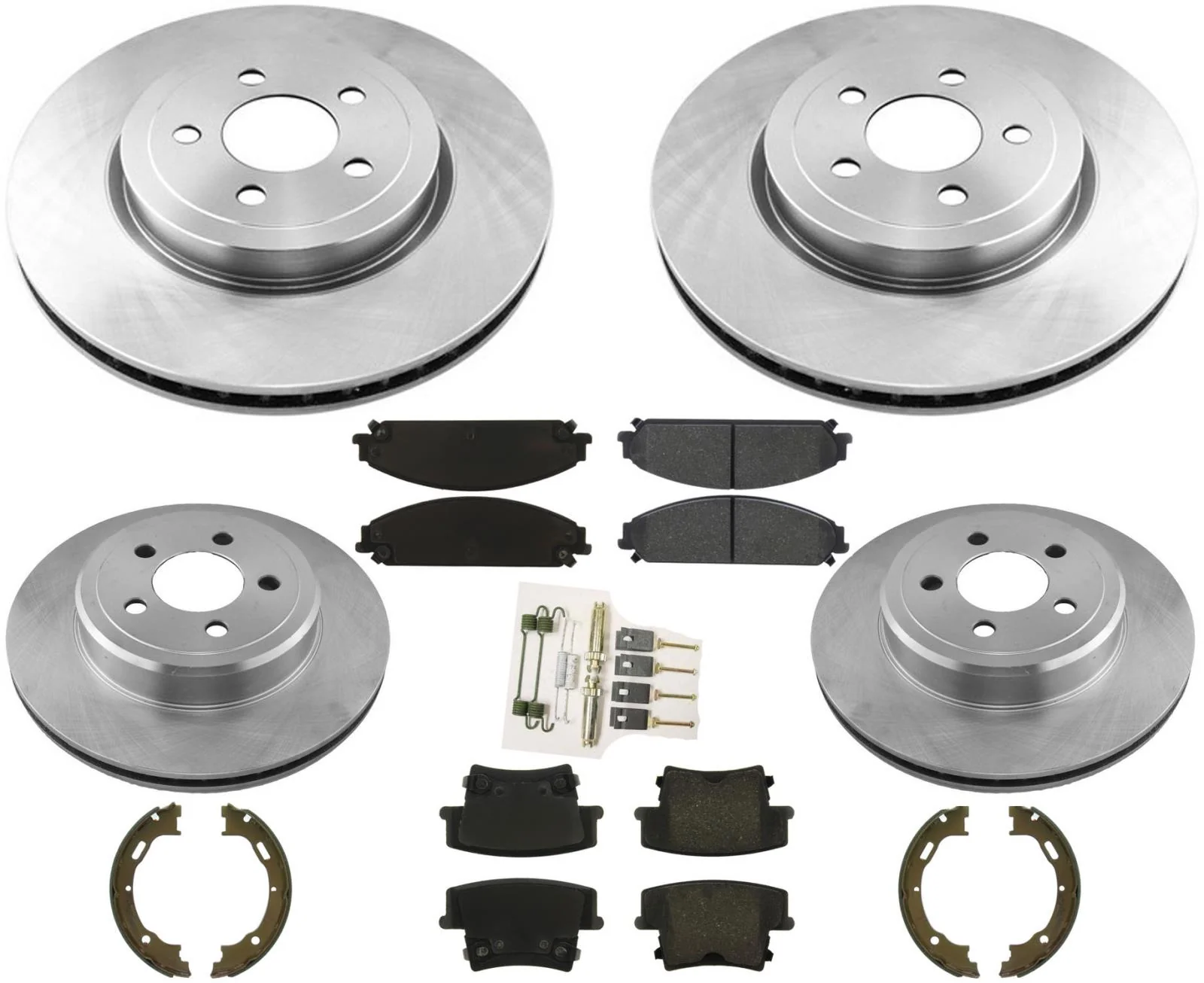 Front & Rear Brake Rotors and Brake Pads For Chrysler 300 All Wheel Drive 05-21