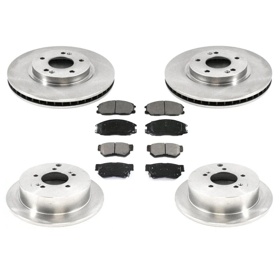 Front & Rear Brake Rotors & Brake Pads for Hyundai Santa Fe 01-06 with 16" Rims