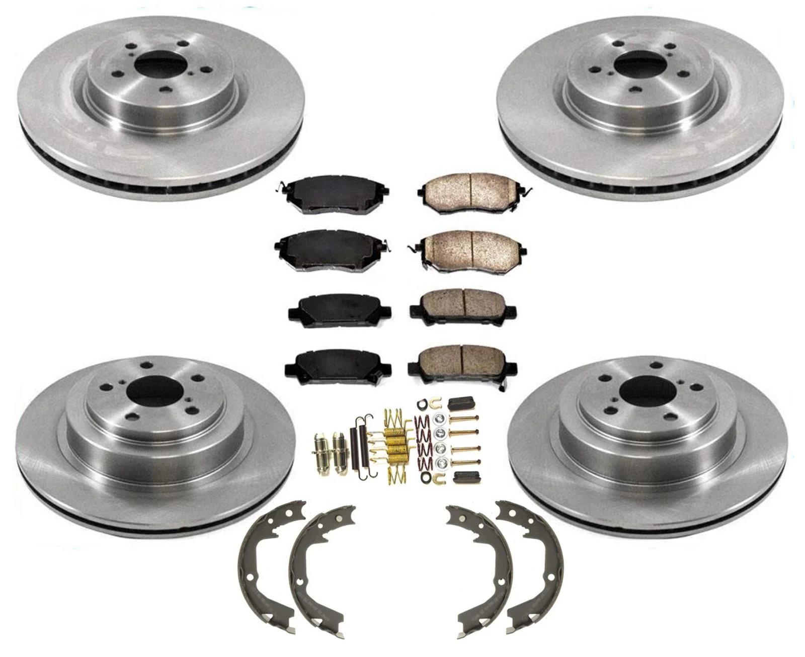 Front Rear Brake Rotors Ceramic Brake Pads fits for Subaru Legacy Turbo 2005-07