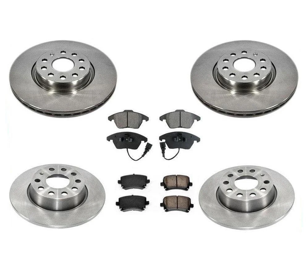 F&R Coated Disc Brake Rotors Ceramic Brake Pads for Volkswagen Tiguan 2009-2017