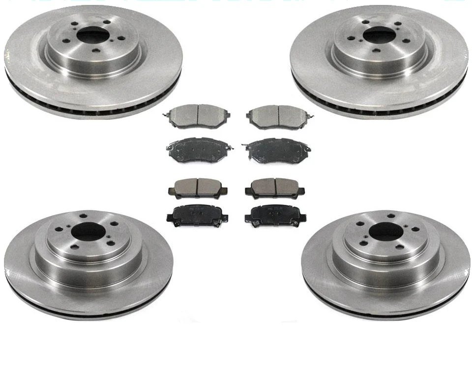 Front & Rear Brake Rotors & Ceramic Pads For Subaru Legacy 3.0L 2008-2009