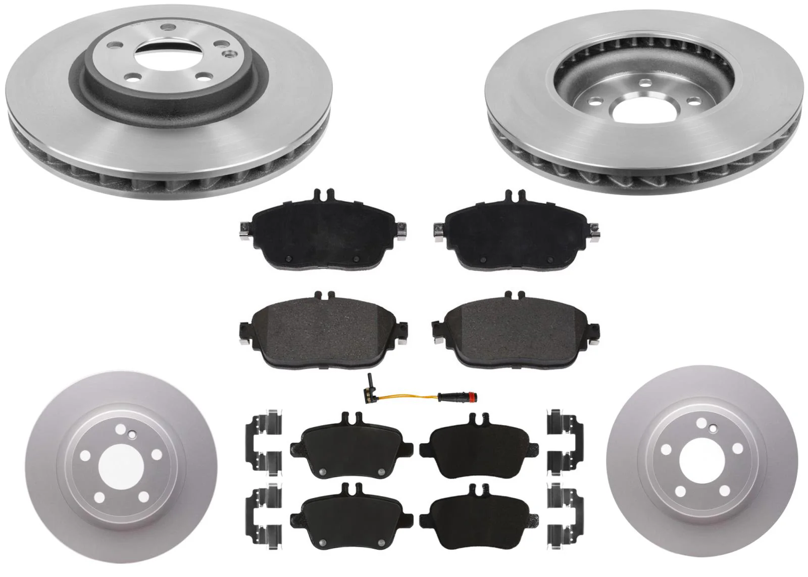 Front & Rear Carbon Coated Brake Rotors & EPS Brake Pads For CLA250 2014-2019