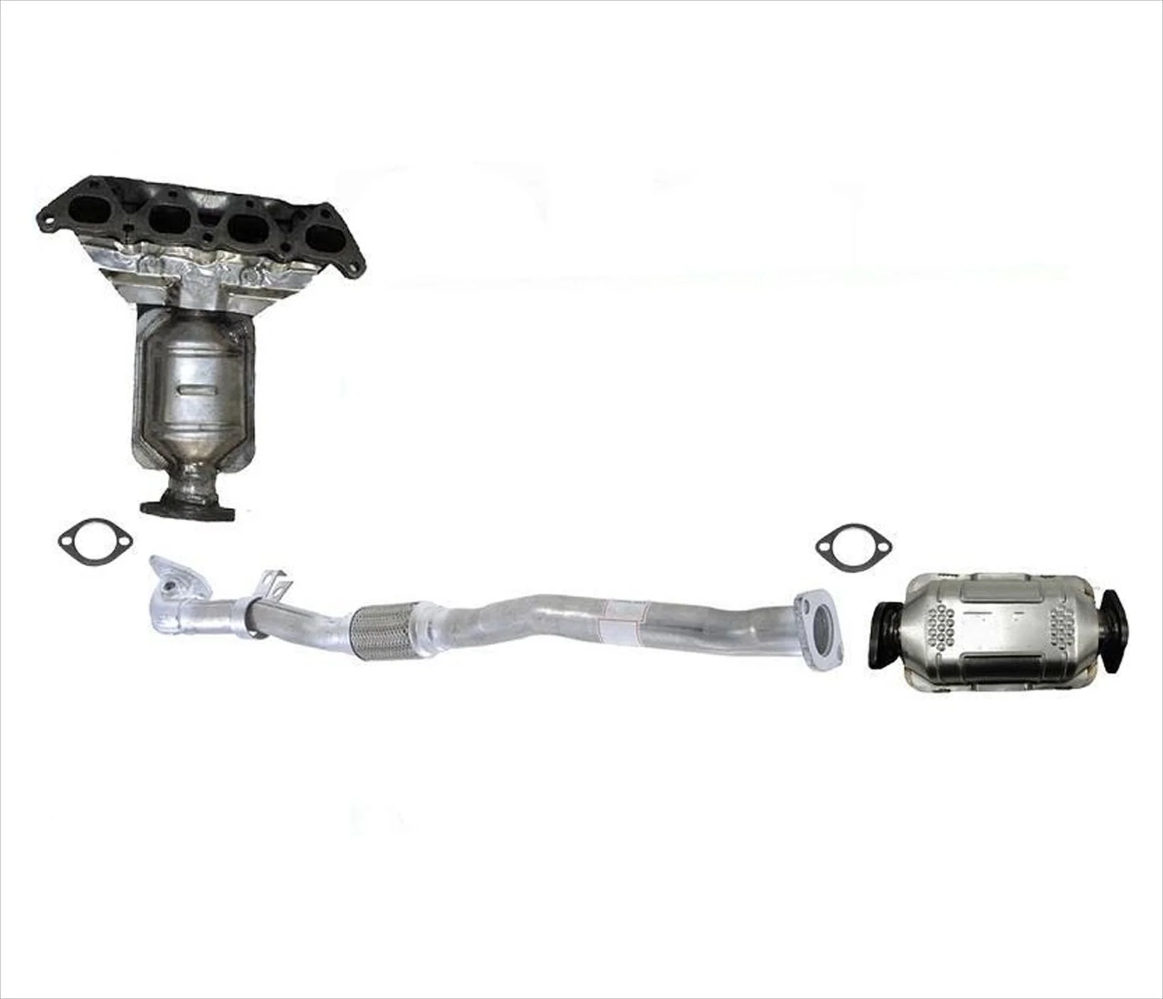 Front & Rear Catalytic Converter & Front Pipe For Kia Sportage 05-08 2.0L