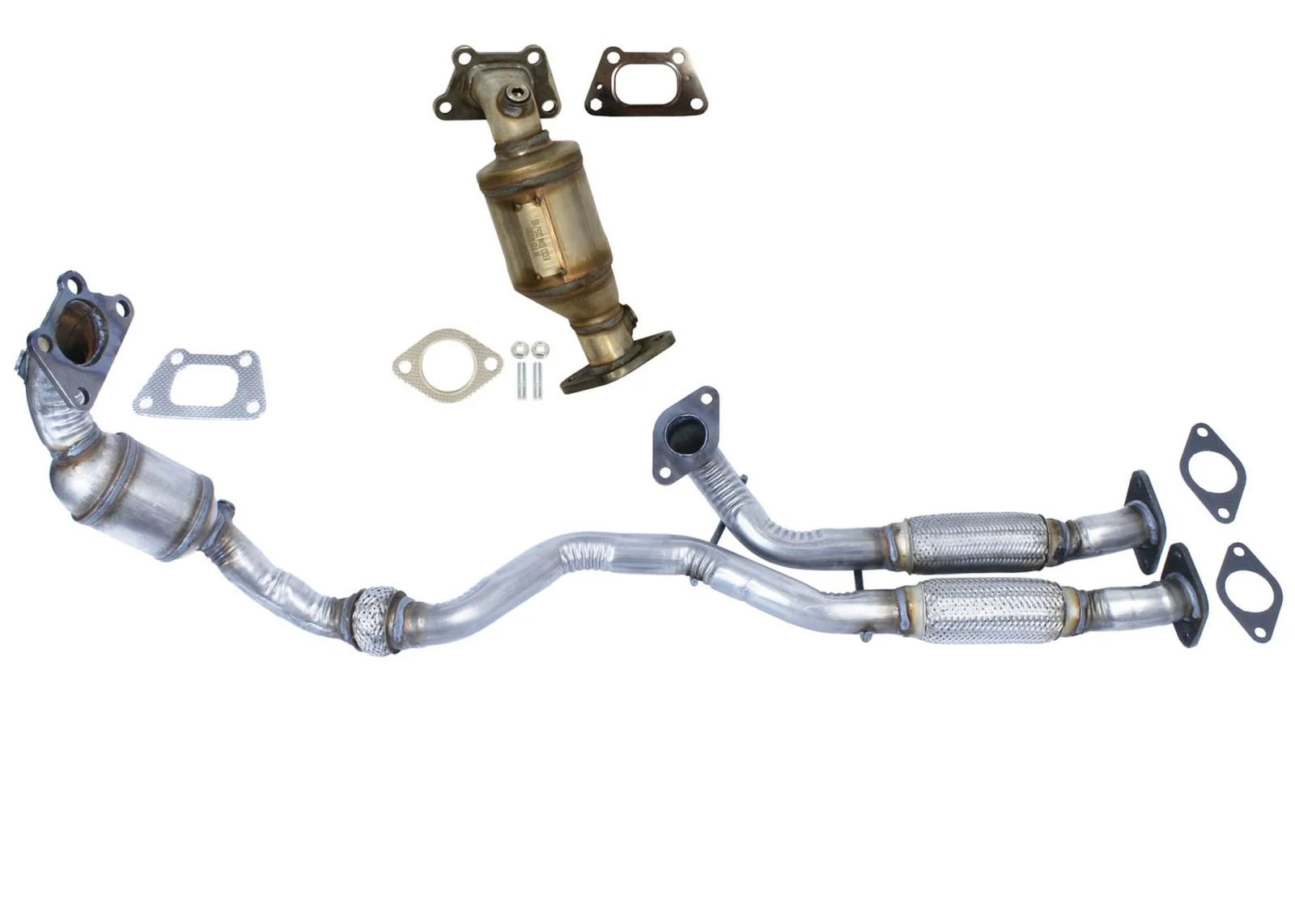 Front & Rear Catalytic Converter with Engine Flex Pipes for Cadillac SRX 12-2016