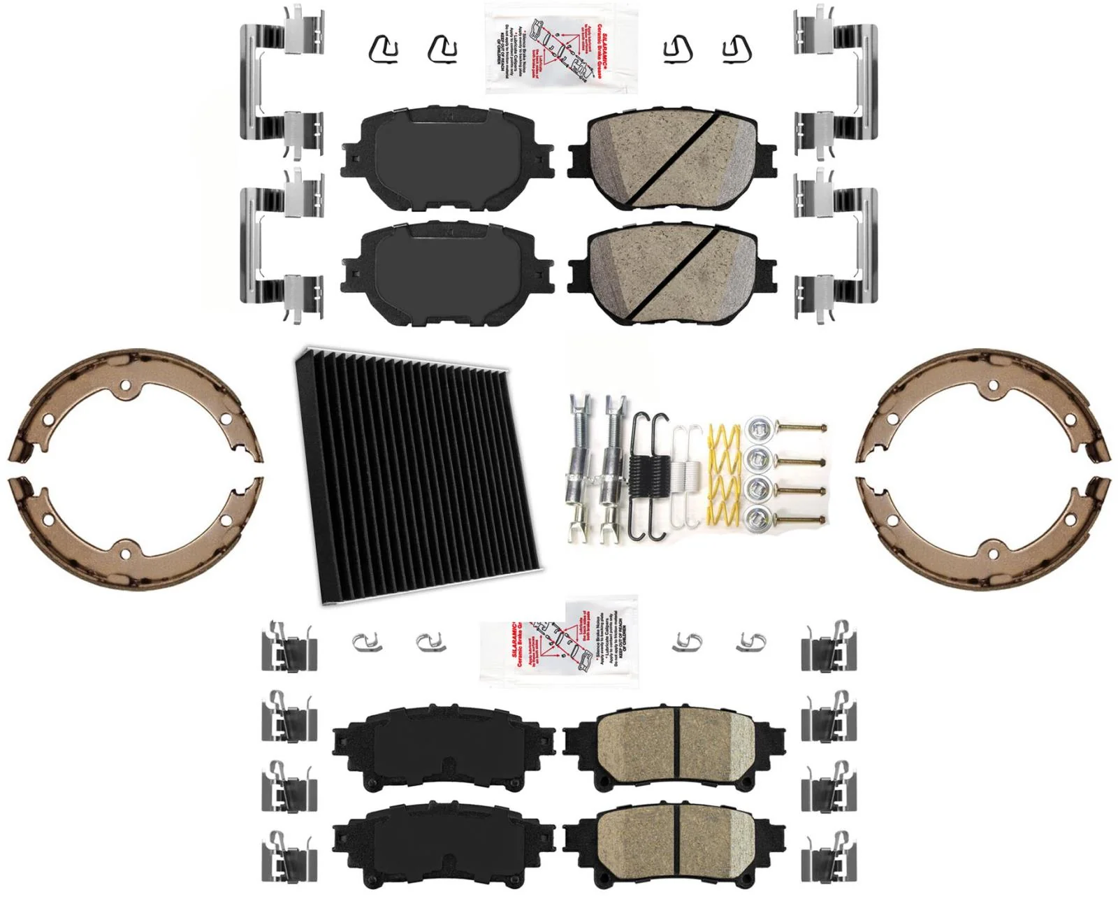 Front & Rear Ceramic Brake Pad Kit Fits 2014-2015 Lexus IS250 All Wheel Drive