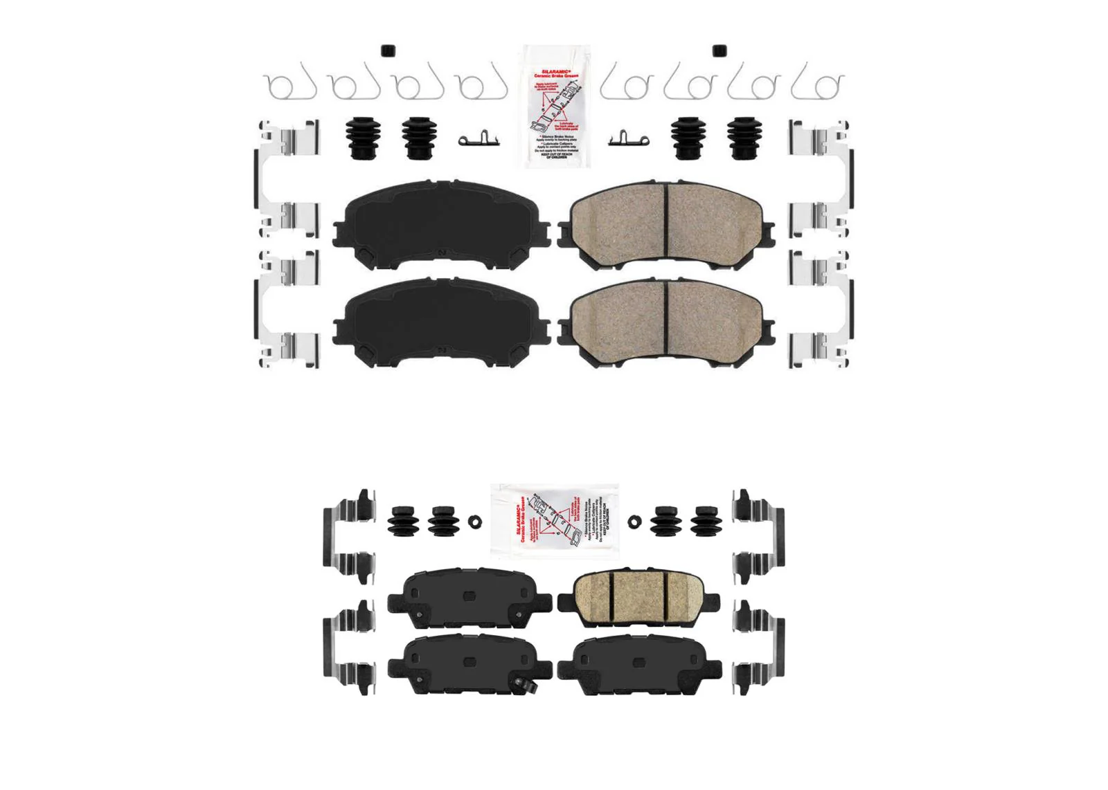 Front & Rear Ceramic Brake Pads Parking Shoes for Nissan Rogue 2017 2020 2022 - Image 2
