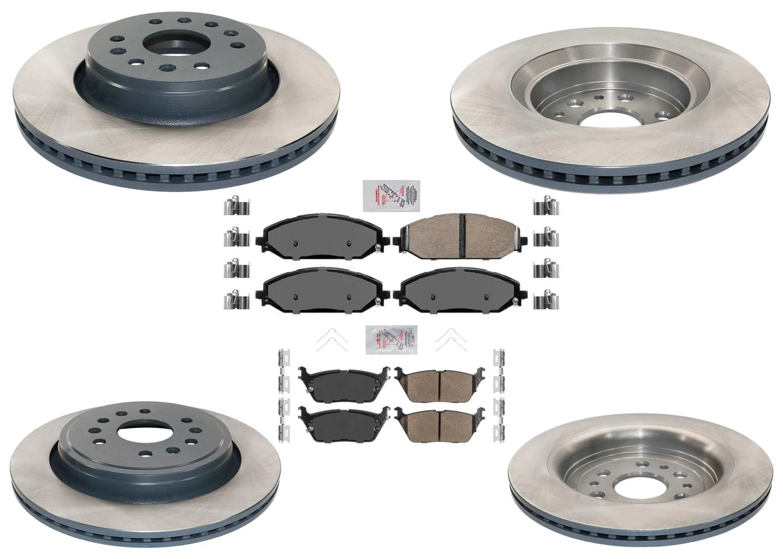 Front Rear Coated Disc Brake Rotors Brake Pad for Ram 1500 2021 2022 2023 2024