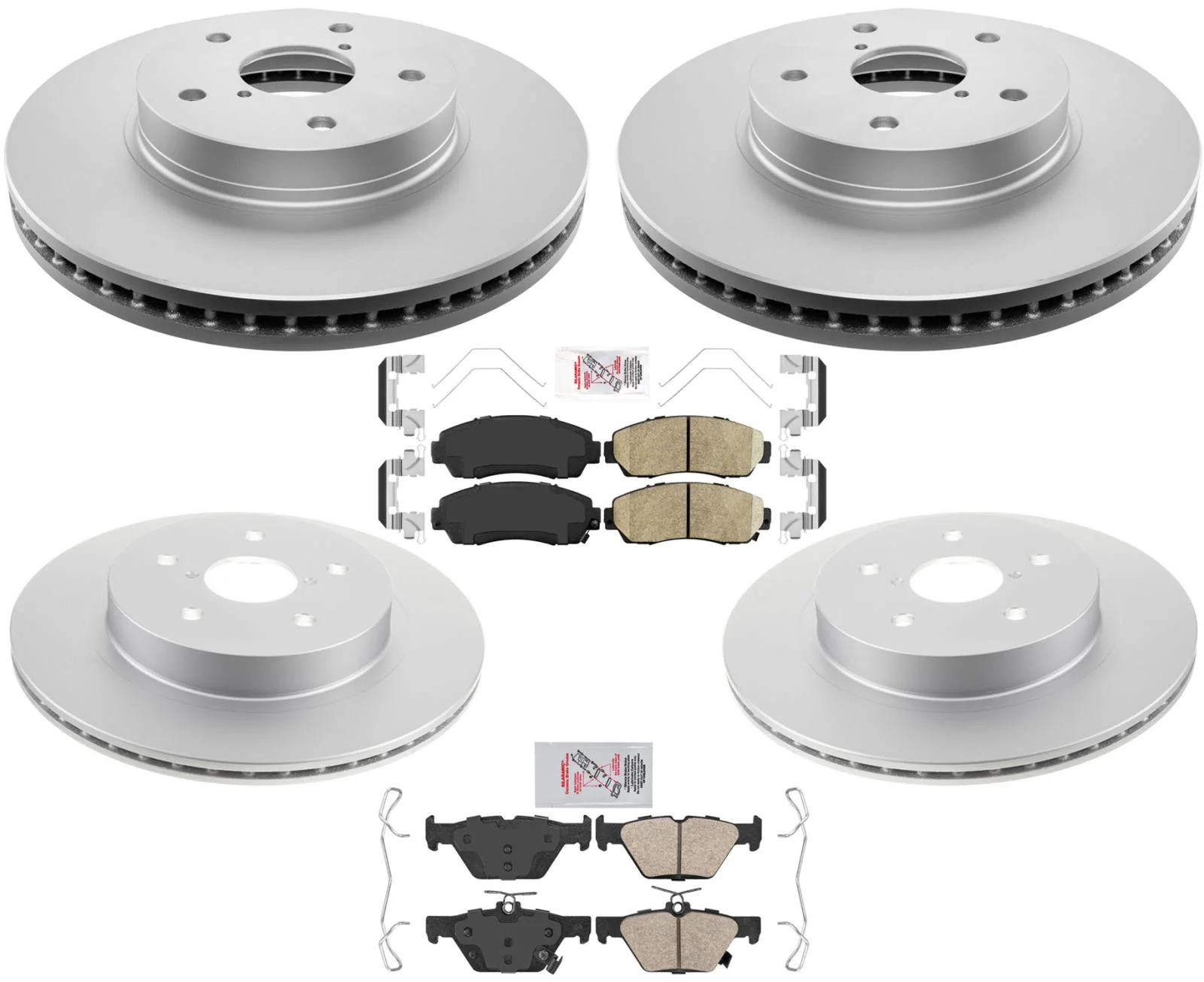 Front & Rear Coated Rotors & Ceramic Brake Pads For Subaru Legacy 2.5L 16-2019