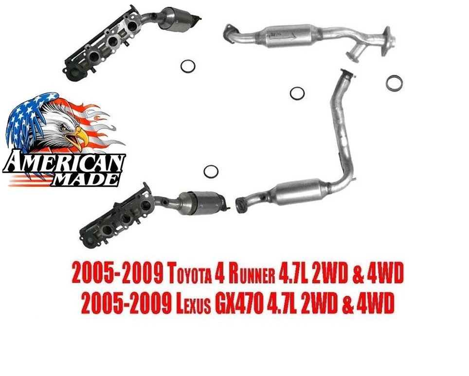 Front & Rear Converters fits Toyota 4Runner 05-09 GX470 05-09 4.7L