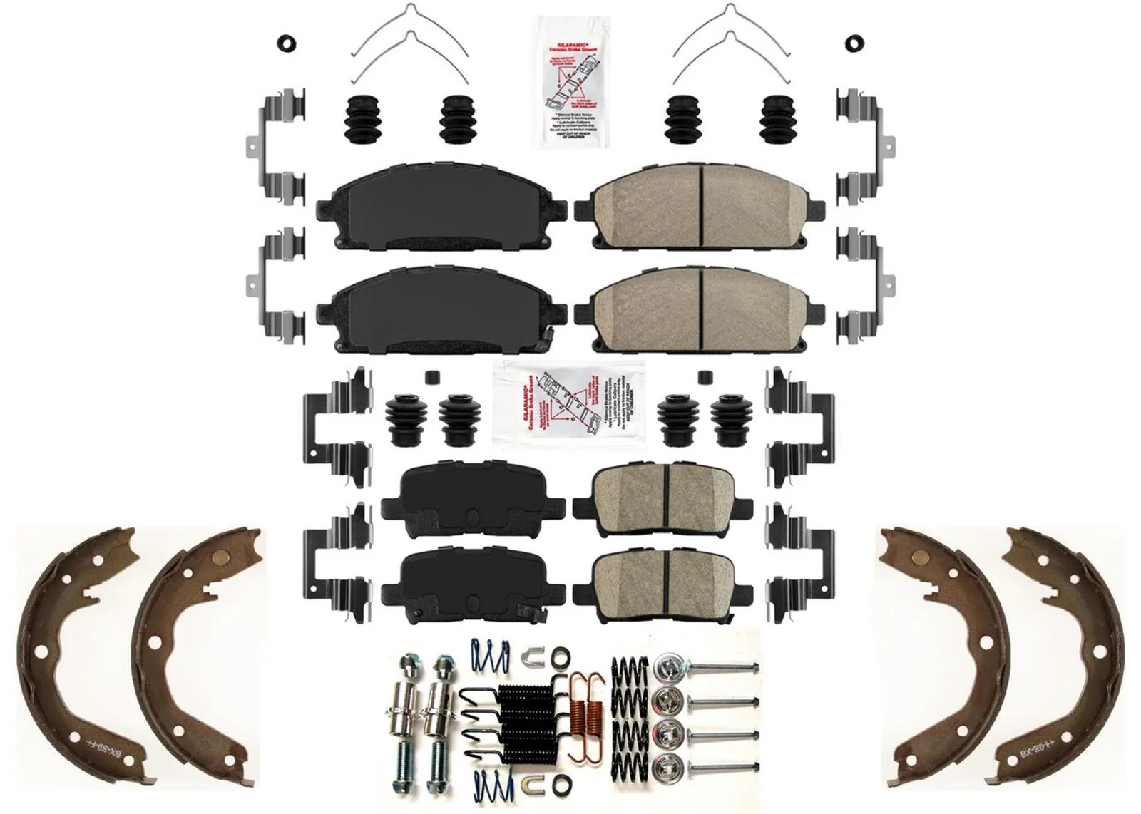 Front Rear Disc Brake Pads Parking Shoes for Acura MDX 2003 2004 2005 2006