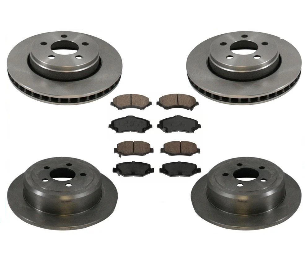 Front & Rear Disc Brake Rotors & Ceramic Brake Pads 6pc for Jeep Liberty 08-12