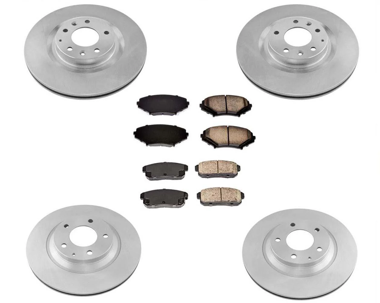 Front & Rear Disc Brake Rotors + Ceramic Brake Pads for Mazda RX8 2009-2011