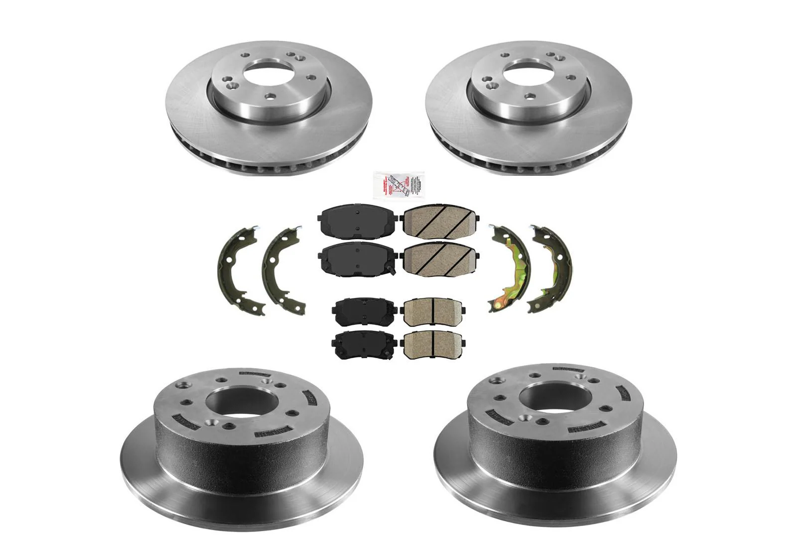 Coated Disc Brake Rotors Ceramic Pads for Kia Forte EX LX 2.0L 2010-2013