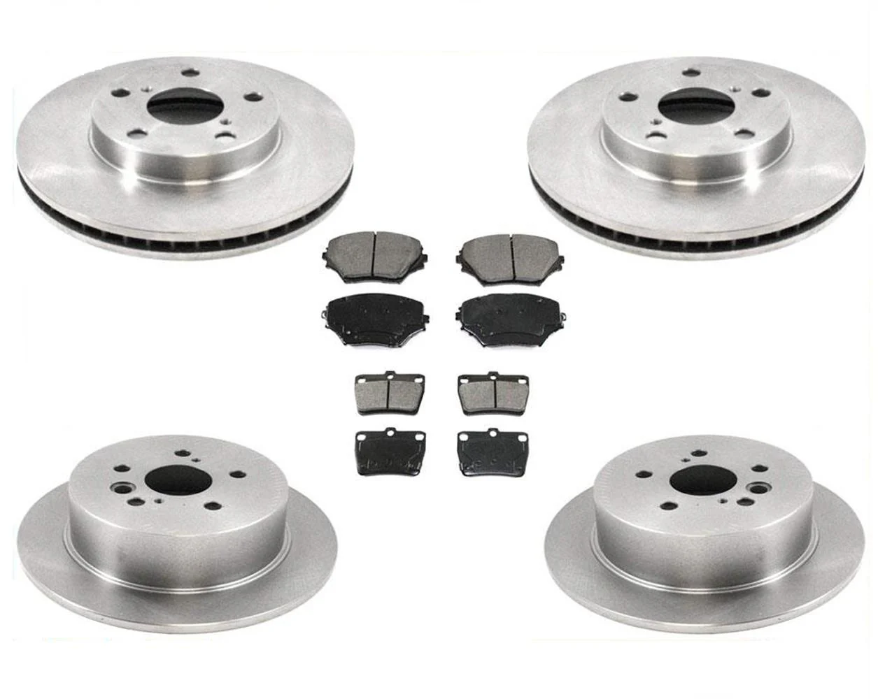 Front & Rear Disc Brake Rotors & Brakes Pads 6pc for Toyota Rav 4 LE 04-05