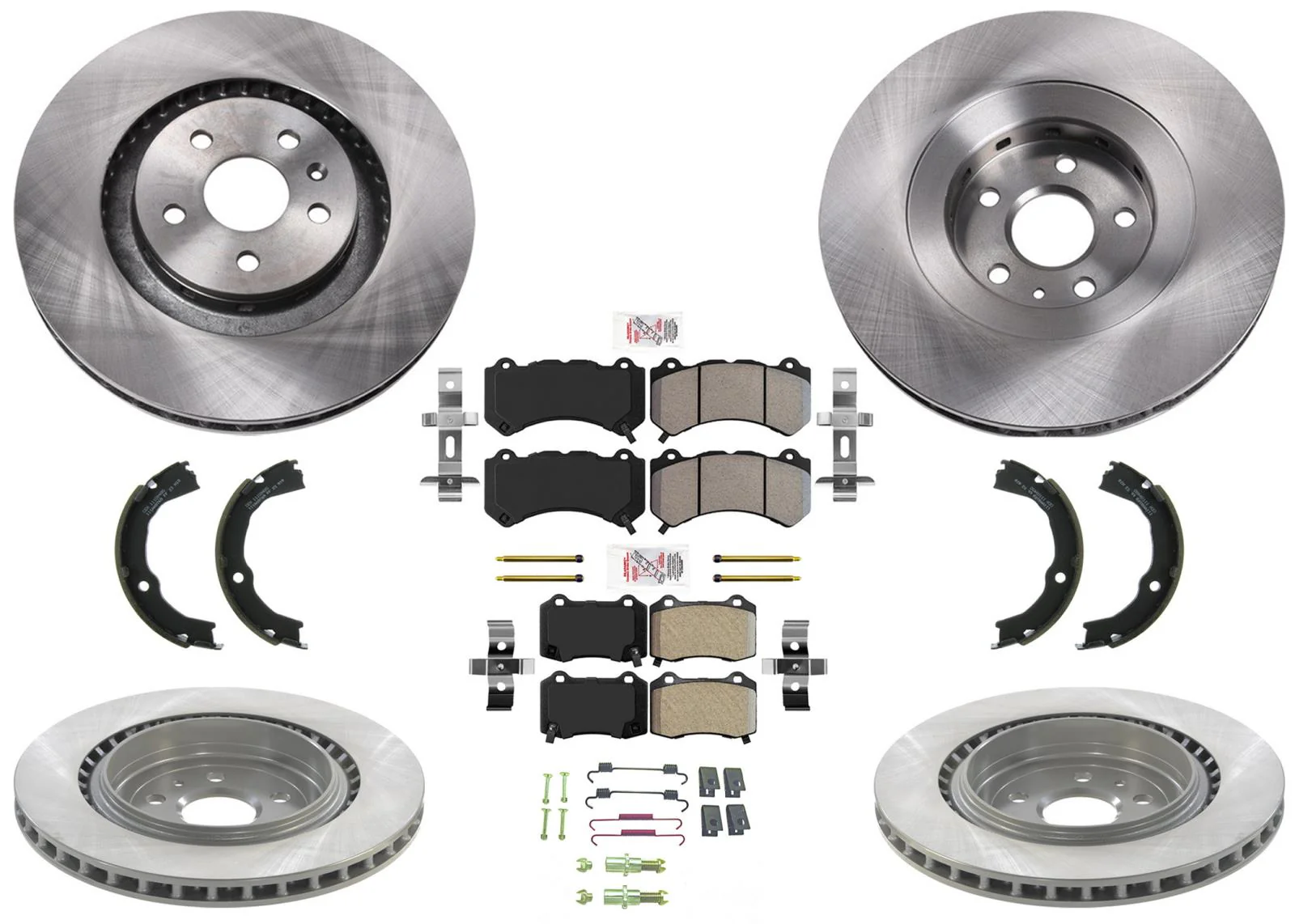 Front Rear Disc Brake Rotors Pads for Cadillac CTS Type V 370MM 2009 2010 2015