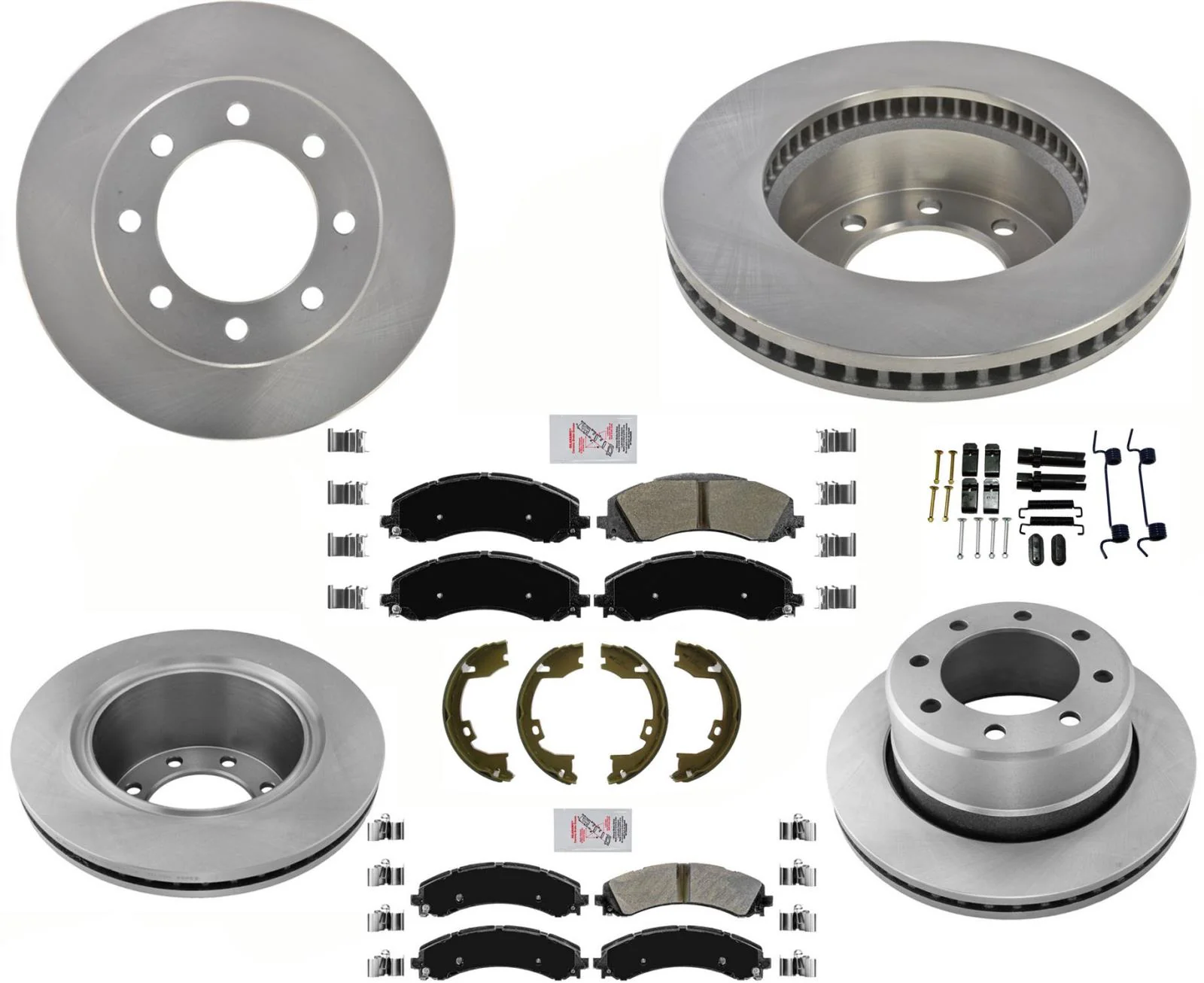 Front & Rear Disc Brake Rotors & Pads For Ram 2500 19-2021 Single Rear Wheel
