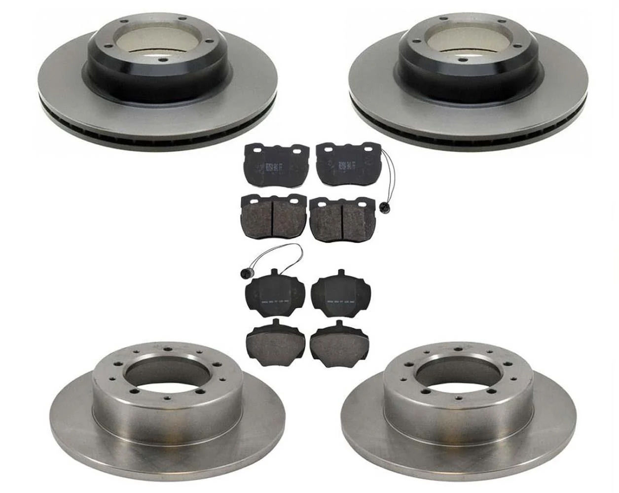 Front Rear Disc Brake Rotors w Brake Pads for Land Rover Range Rover 1990-1995