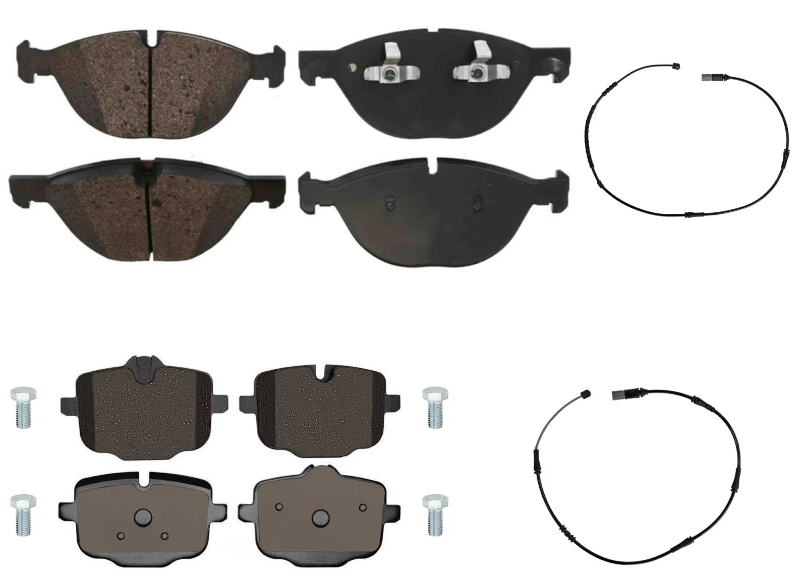 Front & Rear EPS R90 Certified Brake Pads & Wear Sensors For BMW 550i 2011-2016