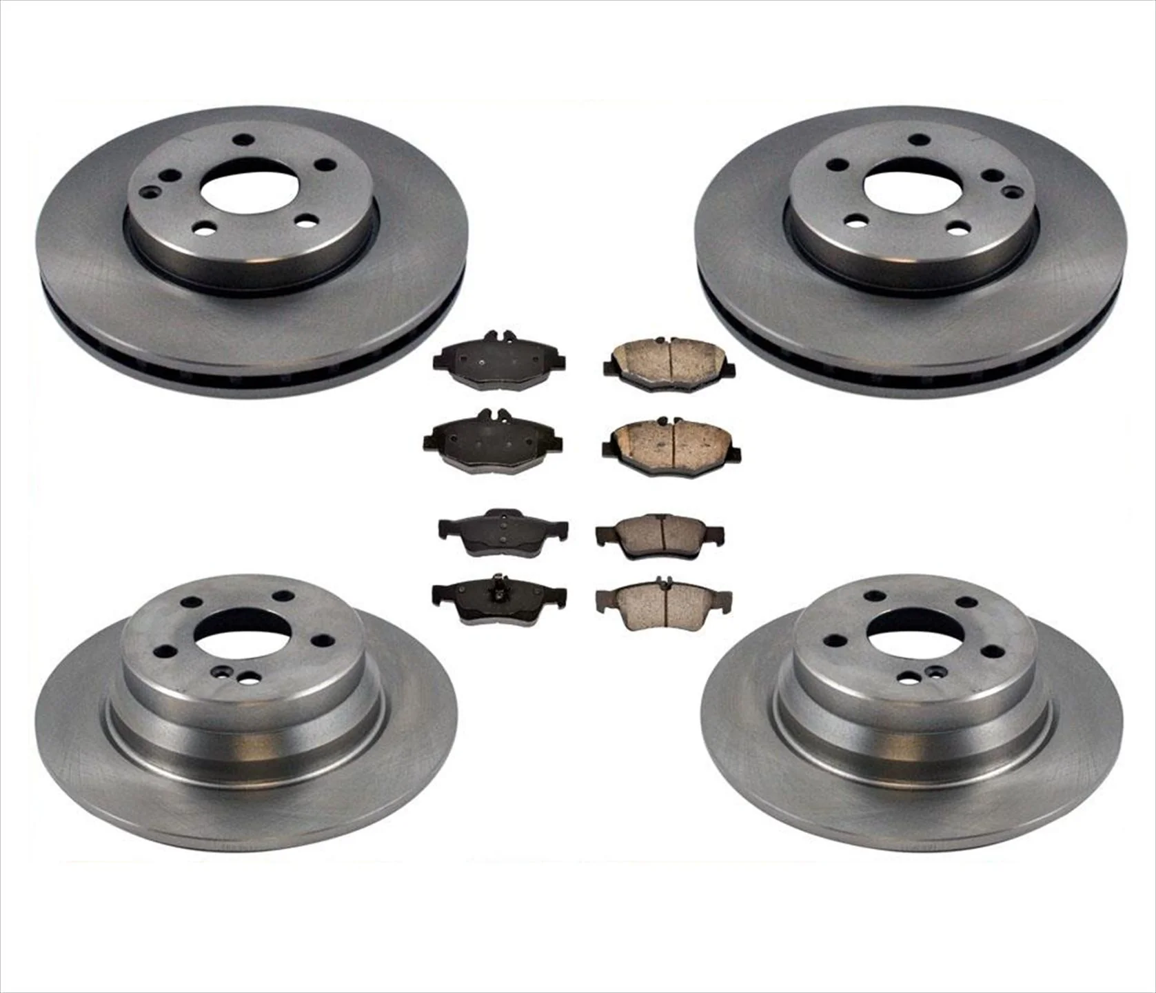 Front & Rear Rotors & Brake Pads Mercedes-Benz E320 Sedan Rear Wheel Drive 03-09