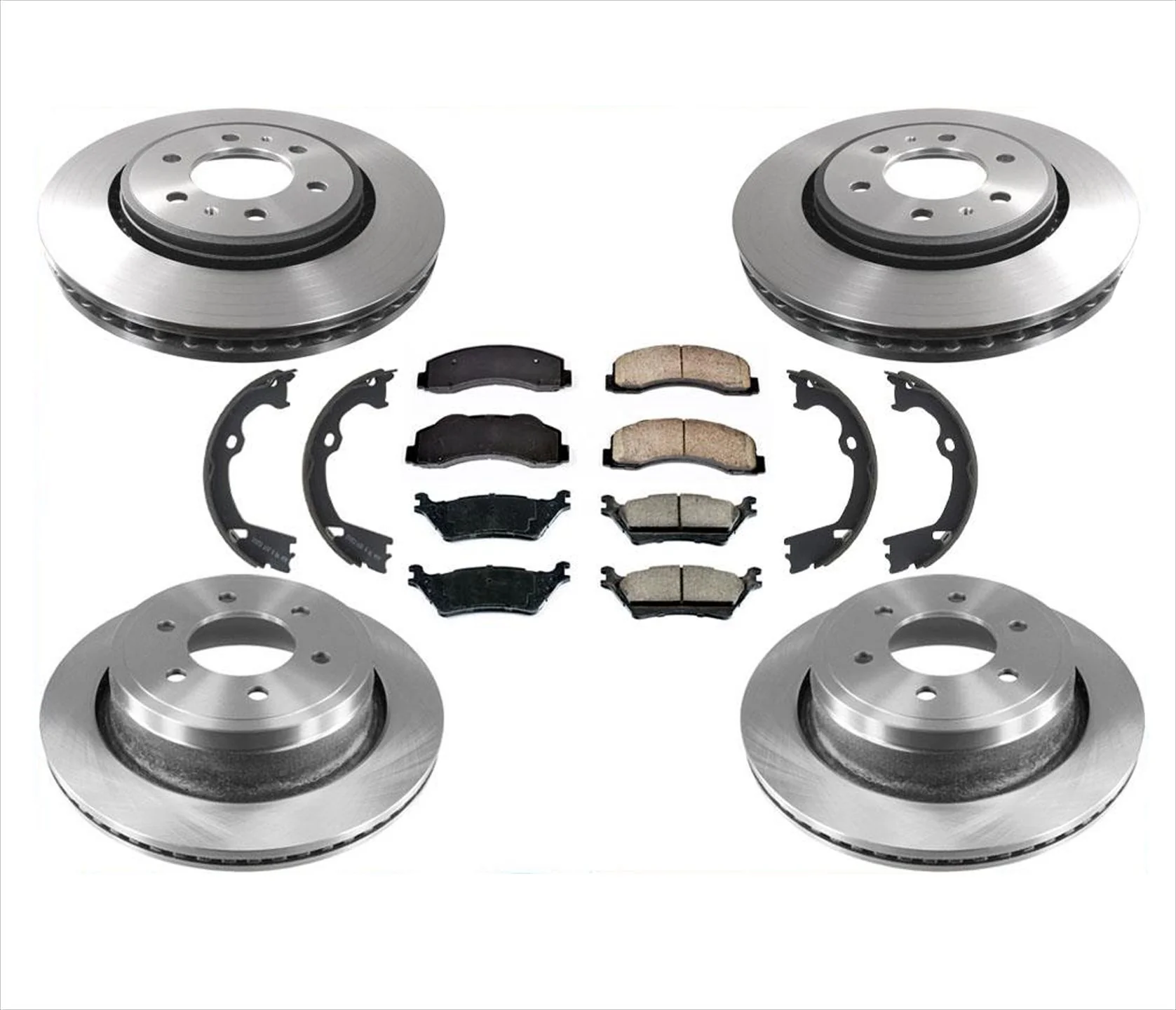 Front & Rear Rotors & Pads Fits For 10-14 Fits Ford Raptor 6.2L W 6 Lug Brakes