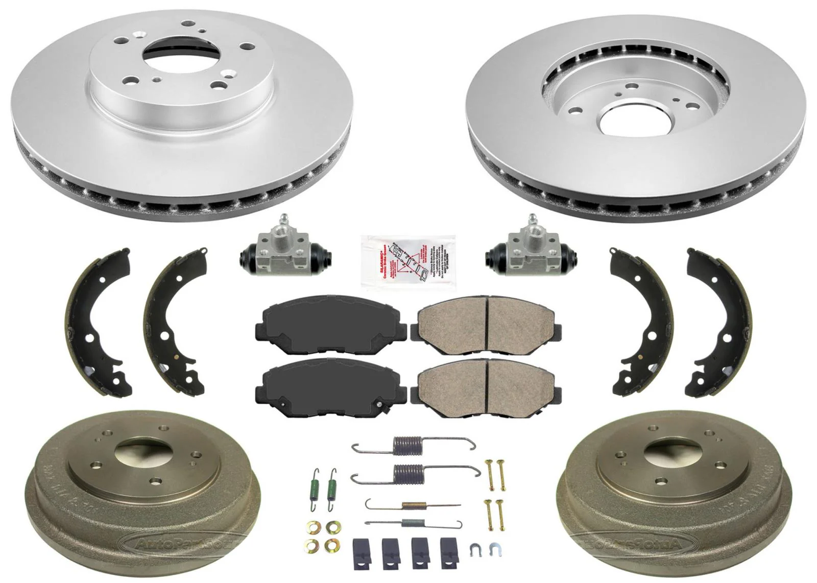 Front Rotors Drums Brake Shoes Springs Cylinders for Honda Accord 2.4L 03-07