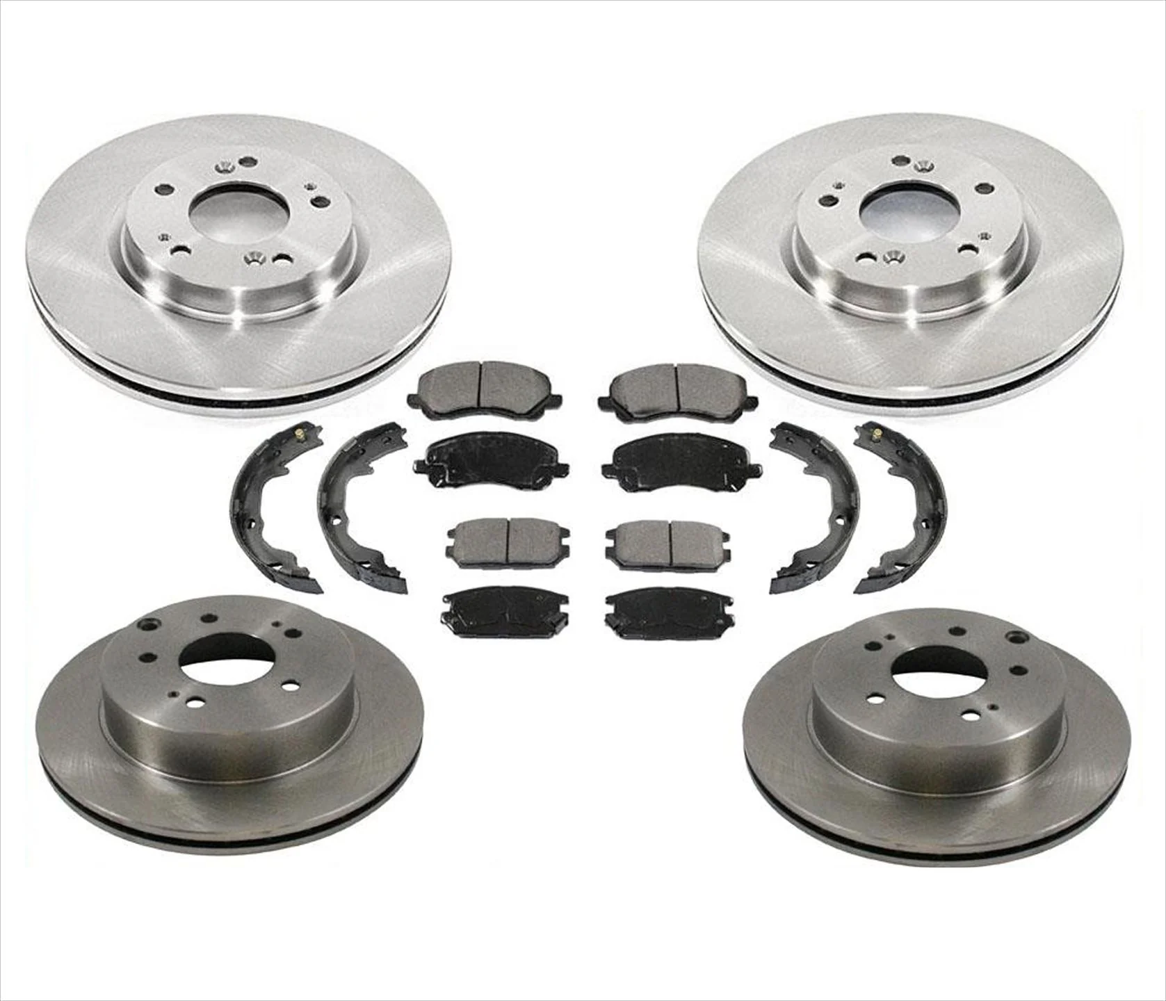 Front Rr Brake Disc Rotors Pads Parking Shoe for Mitsubishi Eclipse 3.8L 2006-12