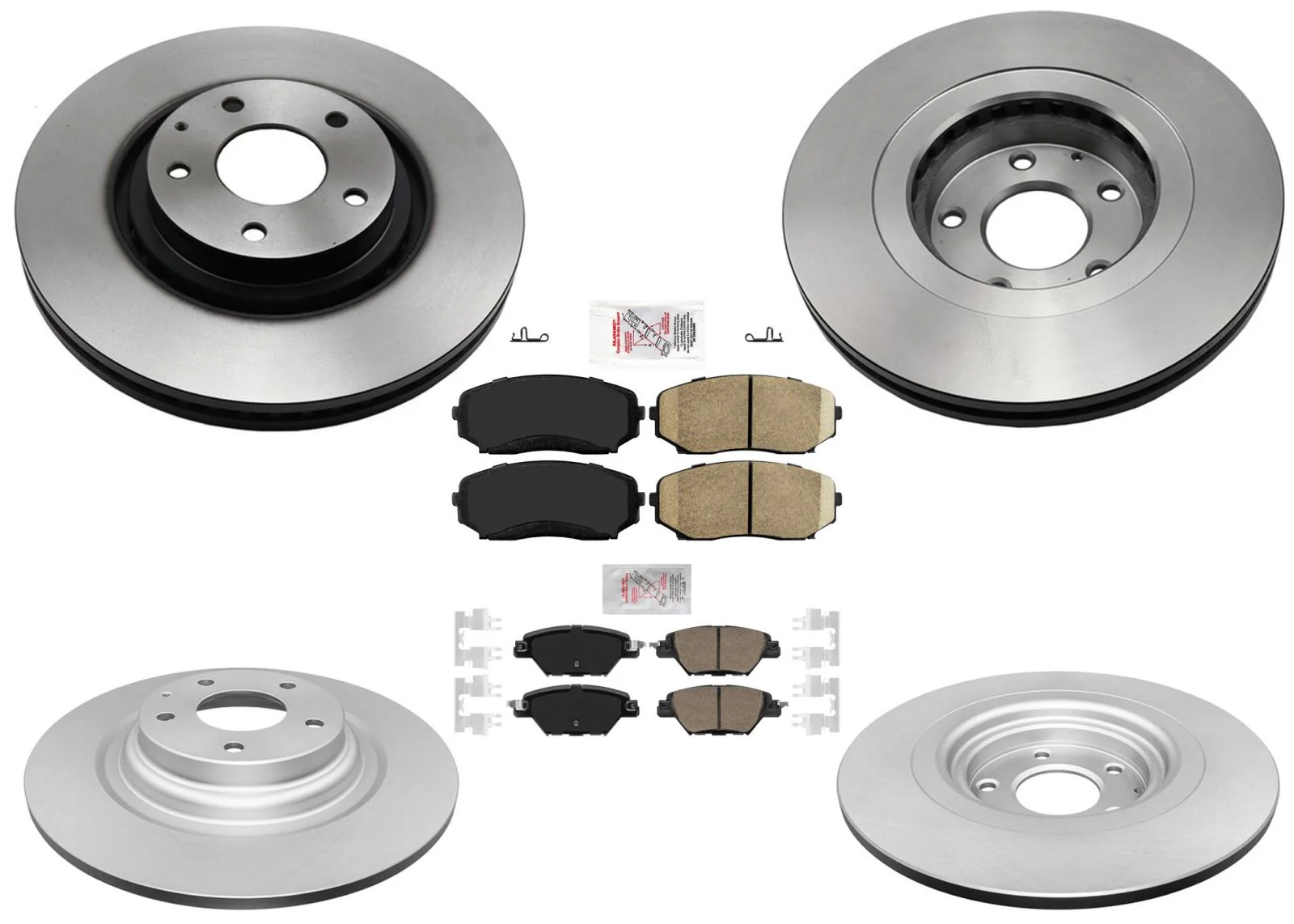 Front & Rr GEO Coated Disc Brake Rotors & Ceramic Pads for Mazda CX-9 2016-2023