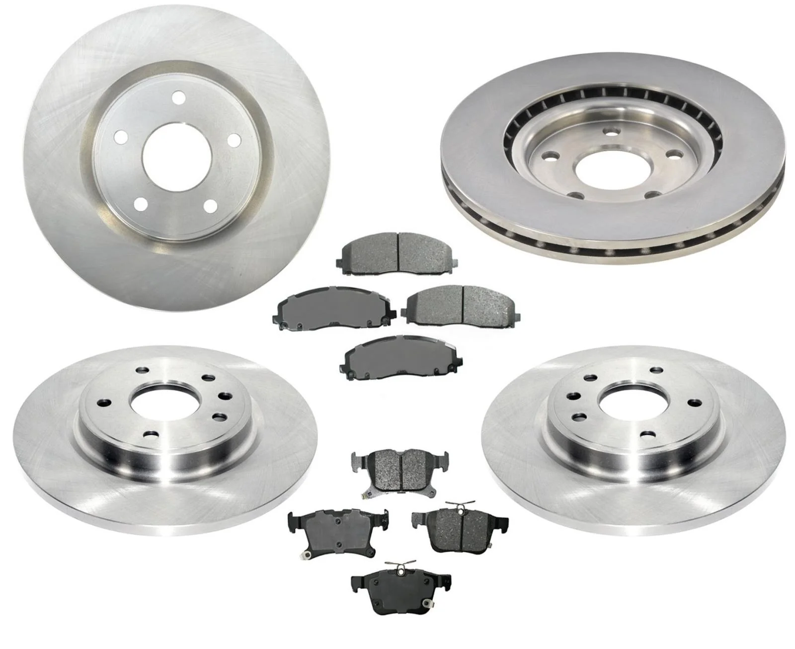 Front Rear Disc Brake Rotors & Ceramic Pads For 2017-2023 FWD Chrysler Pacifica