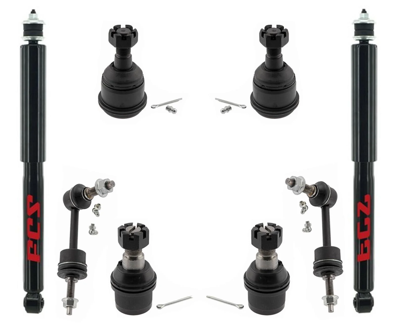 Front Shocks Absorber Ball Joints & Links For RAM 2500 2014-2022 / 3500 14-2018