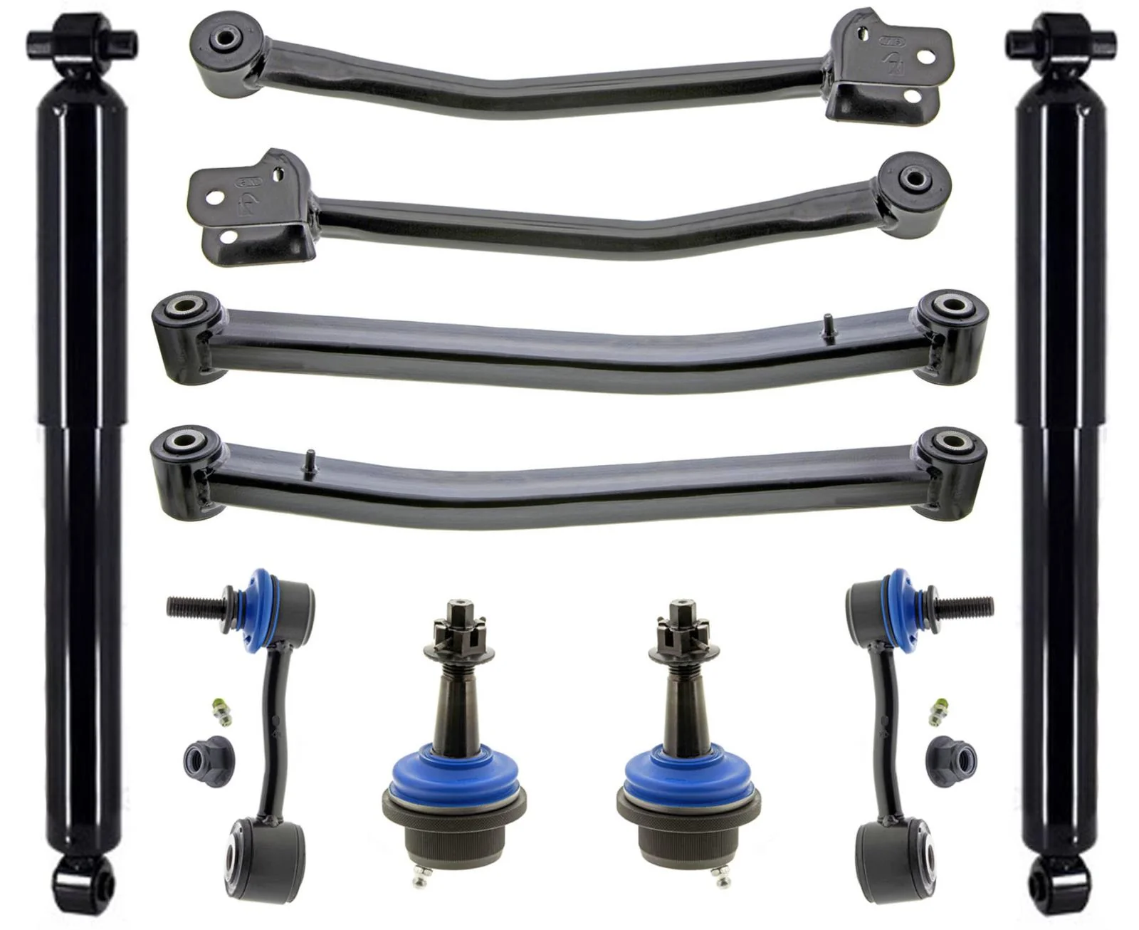 Front Shocks Control Arms Ball Joints & Links For Jeep Wrangler 2.0L 2018-2024