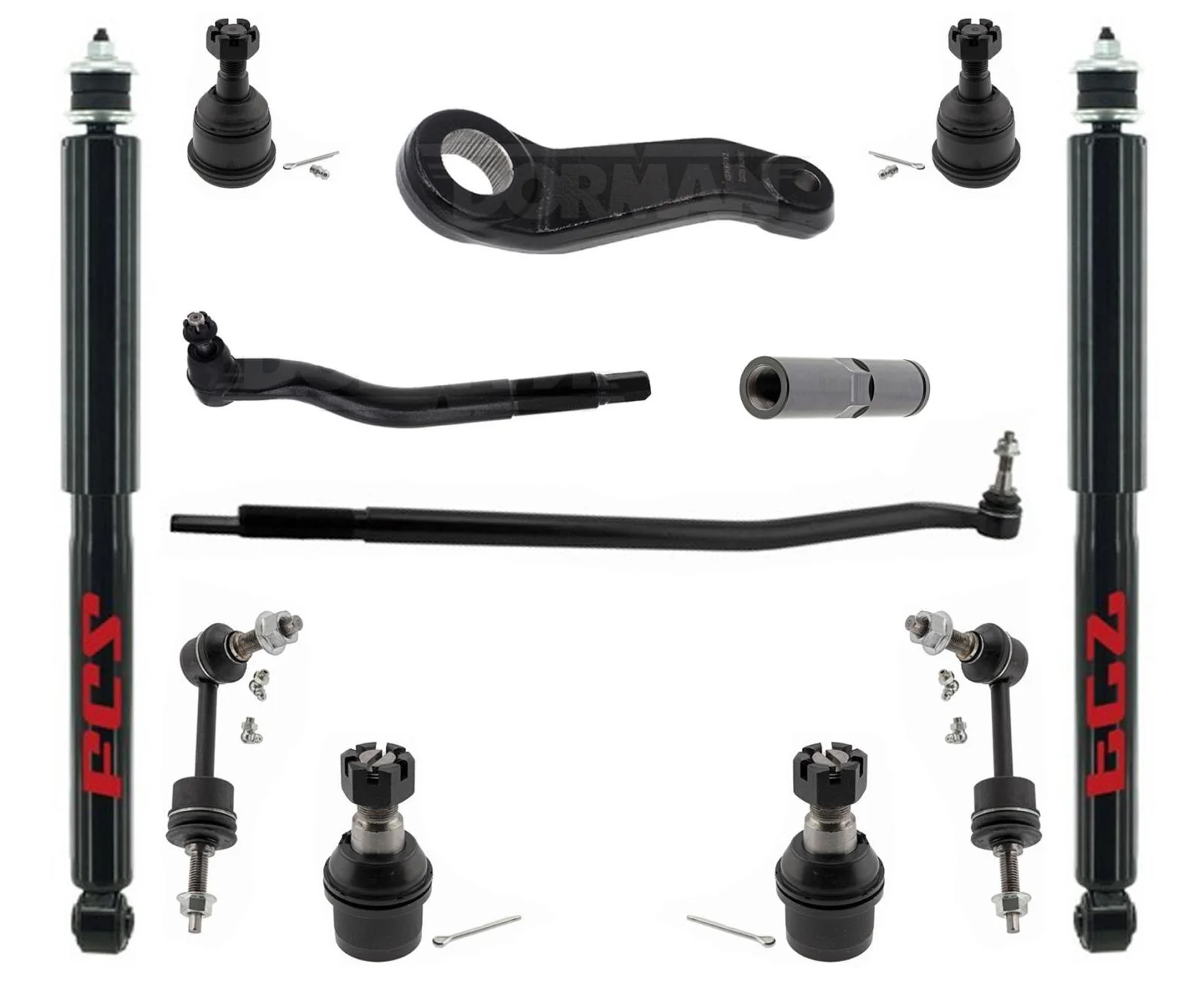 Front Shocks Tie Rods Ball Joints & Links For RAM 2500 2014-2018 / 3500 14-2018