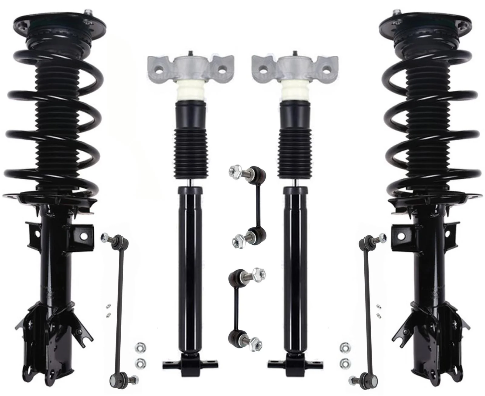 Front Strut Rear Complete Shocks & Sway Bar Links For Lincoln Nautilus 19-2021