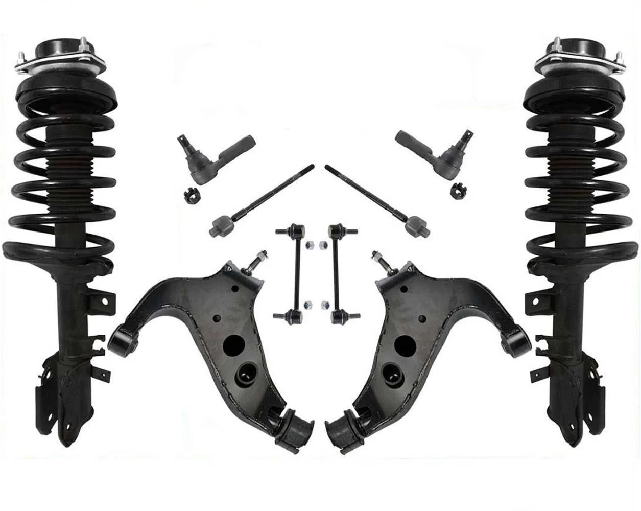 Front Struts Assembly Control Arms W/ BJ 10pc Kit For Pathfinder 96-98 QX4 97-98