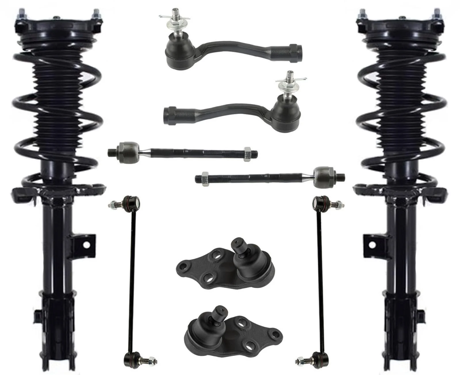 Front Struts Ball Joints Tie Rods & Sway Bar Links For Hyundai Santa Fe 19-2020