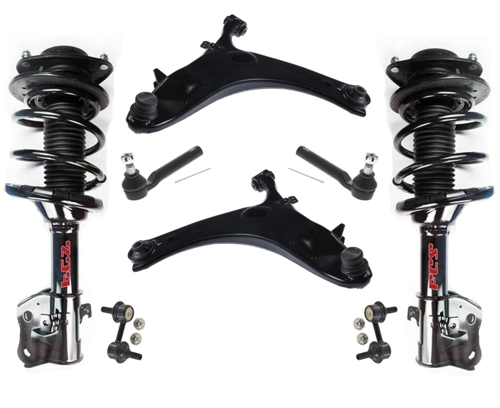 Front Struts Control Arms Ball Joint Tie Rods & Links for 11-14 Subaru WRX 2.5L