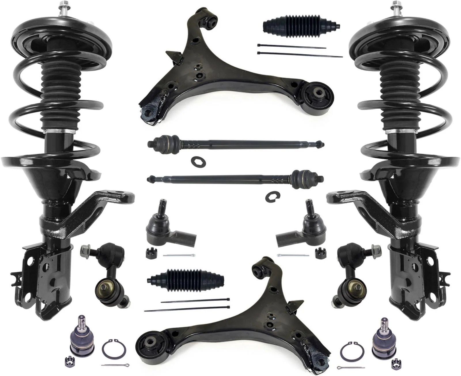 Front Struts Control Arms Ball Joints Tie Rods & Links For Acura RSX 2002-2004