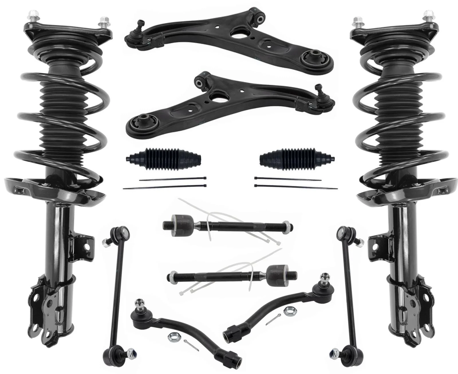 Front Struts Control Arms Ball Joints Tie Rods & Links For Elantra GT 2013-17