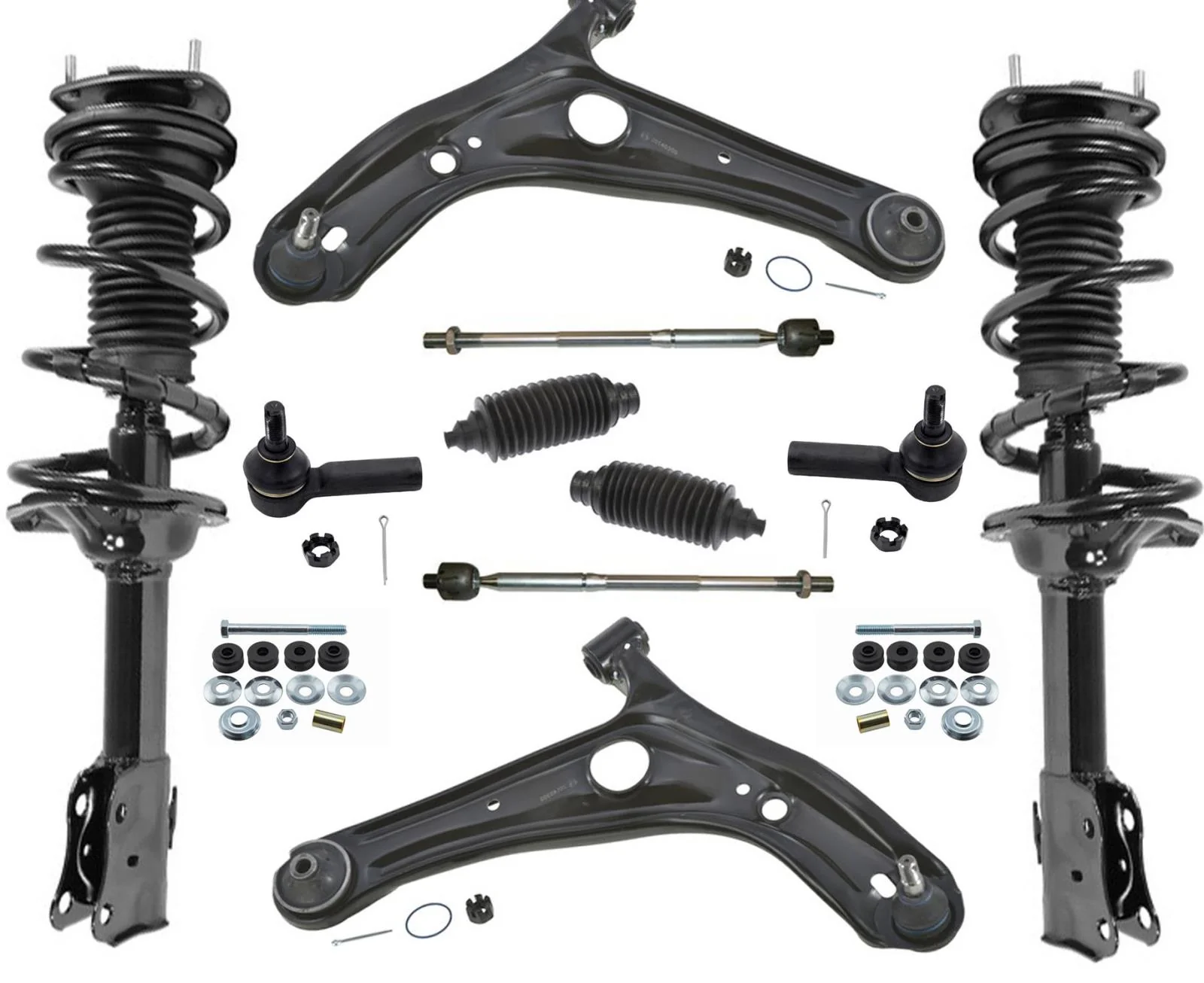 Front Struts Control Arms Links Inner & Outer Tie Rods For Scion XA 05/03-2006