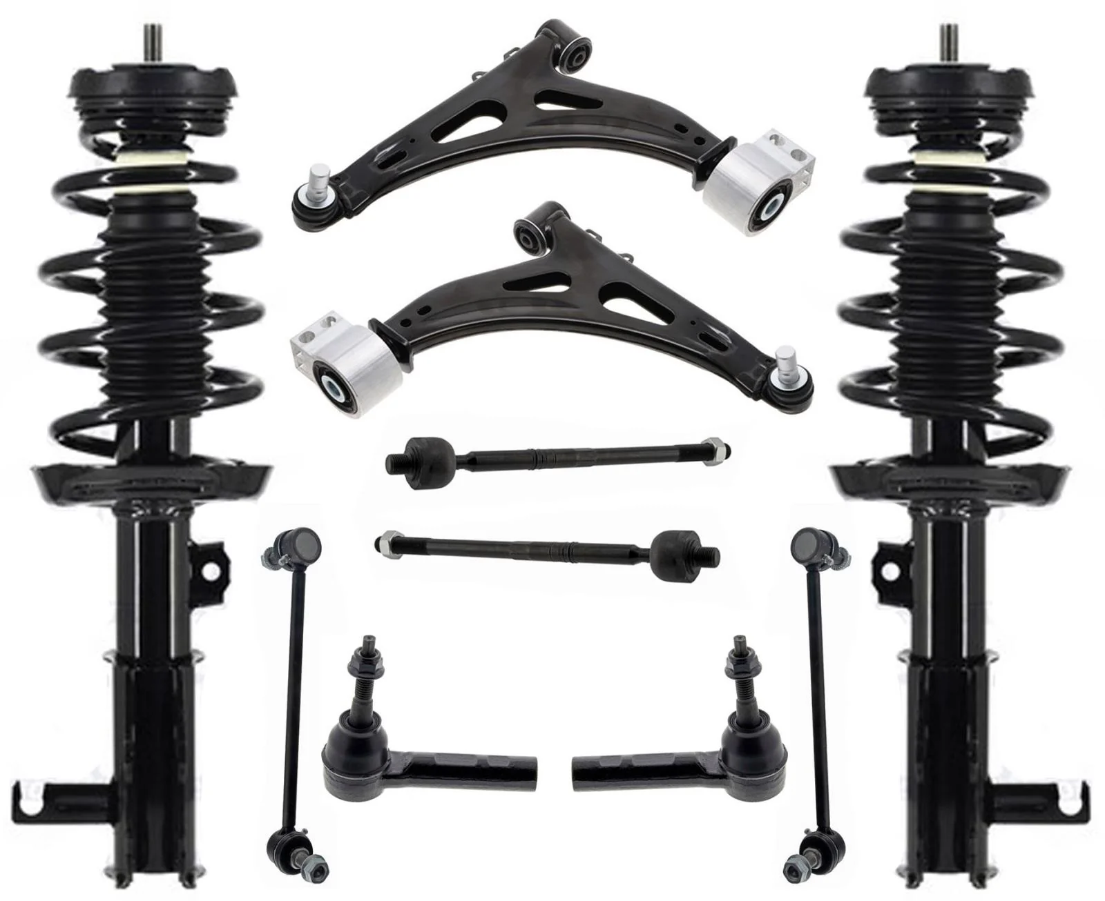 Front Struts Control Arms Links & Tie Rods For Chevrolet Impala 2.5L 2014-2019