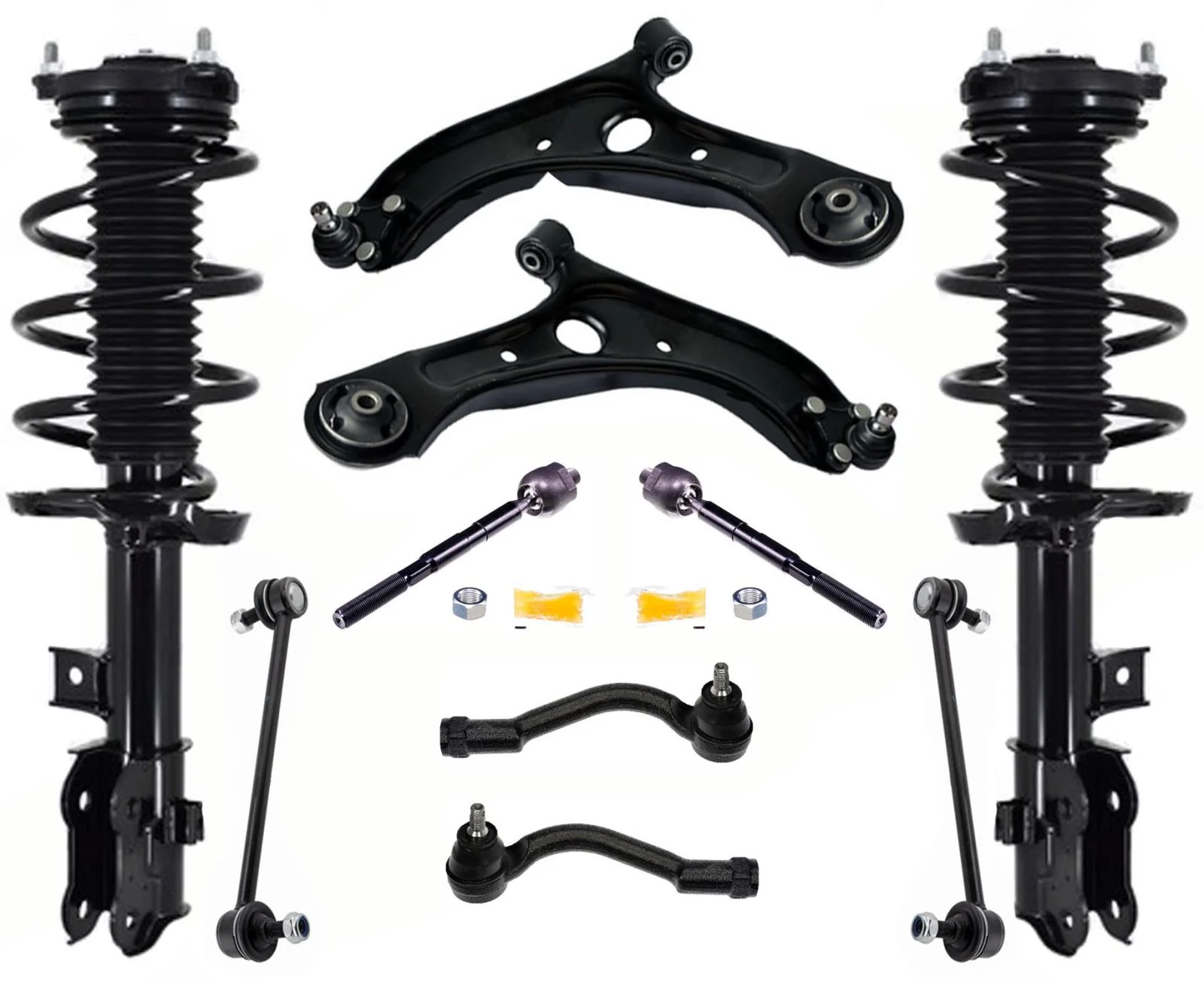 Front Struts Control Arms Tie Rod Link For Hyundai Tucson 16-18 All Wheel Drive