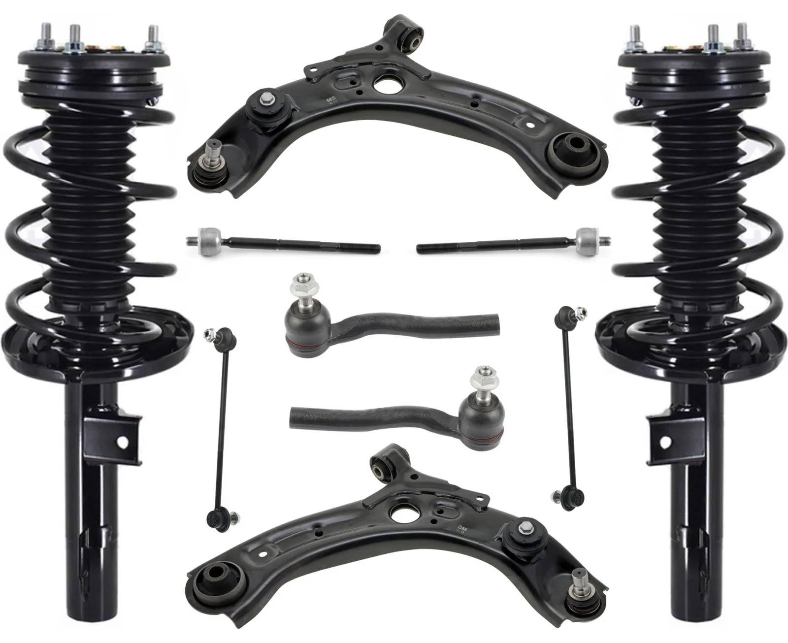 Front Struts Control Arms Tie Rods Links For Mazda 3 2019-22 Front Wheel Drive