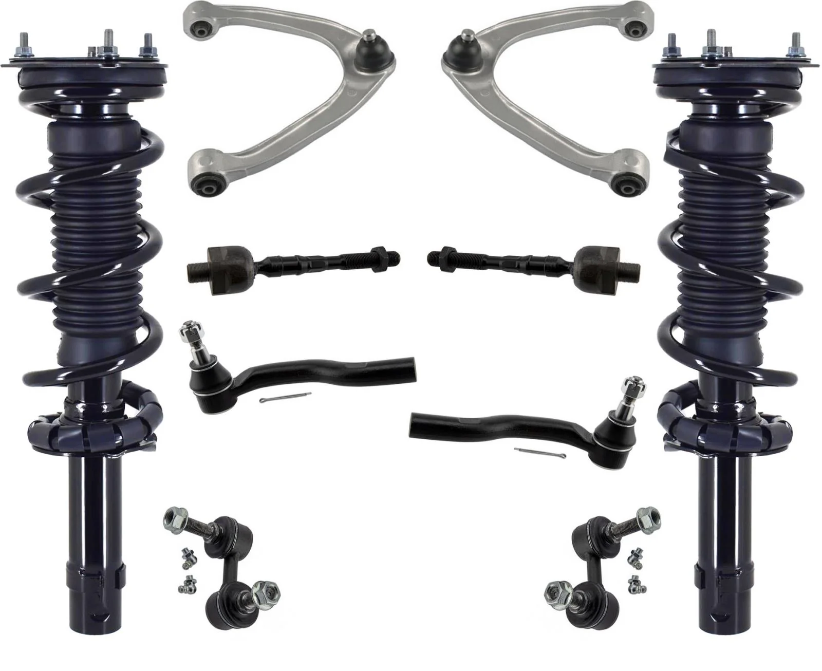 Front Struts Control Arms Tie Rods & Links For Q50 2014-2021 All Wheel Drive