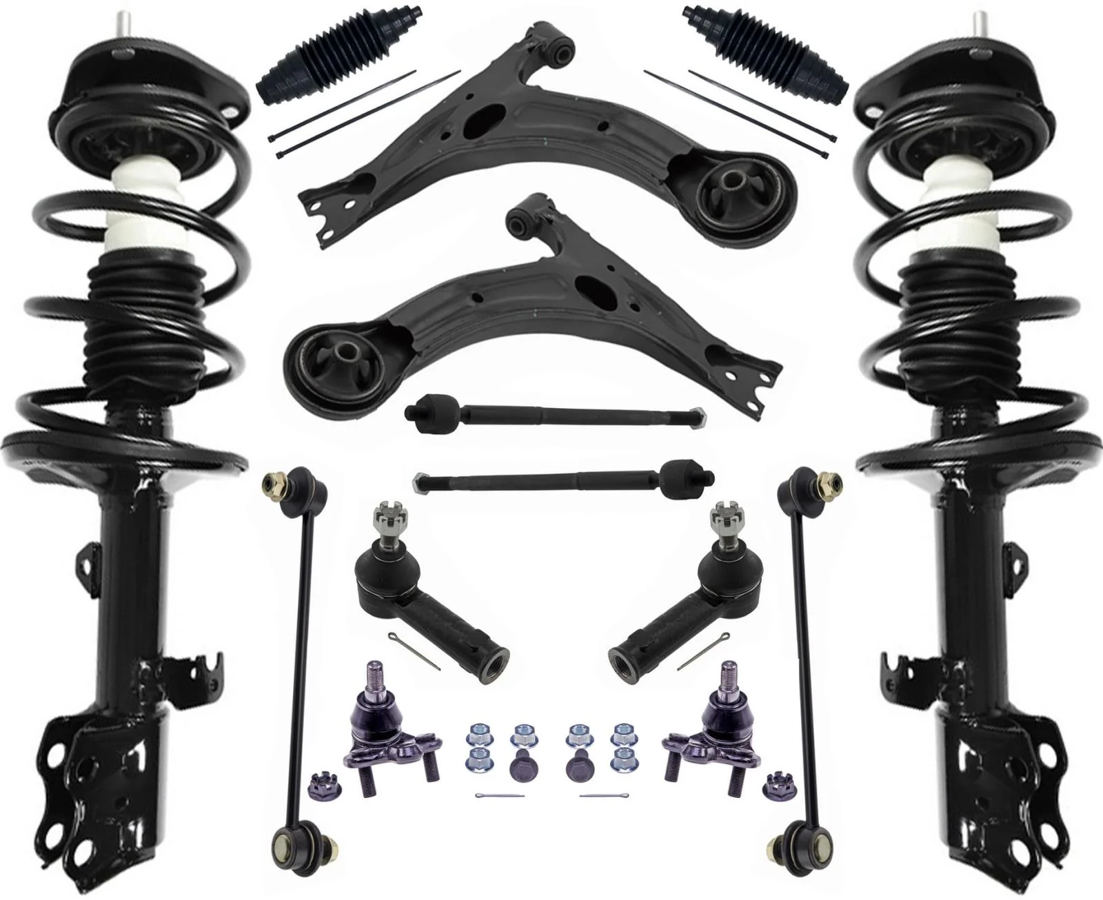 Front Struts Control Arms Tie Rods & Links For Toyota Matrix 2.4L 2009-2013