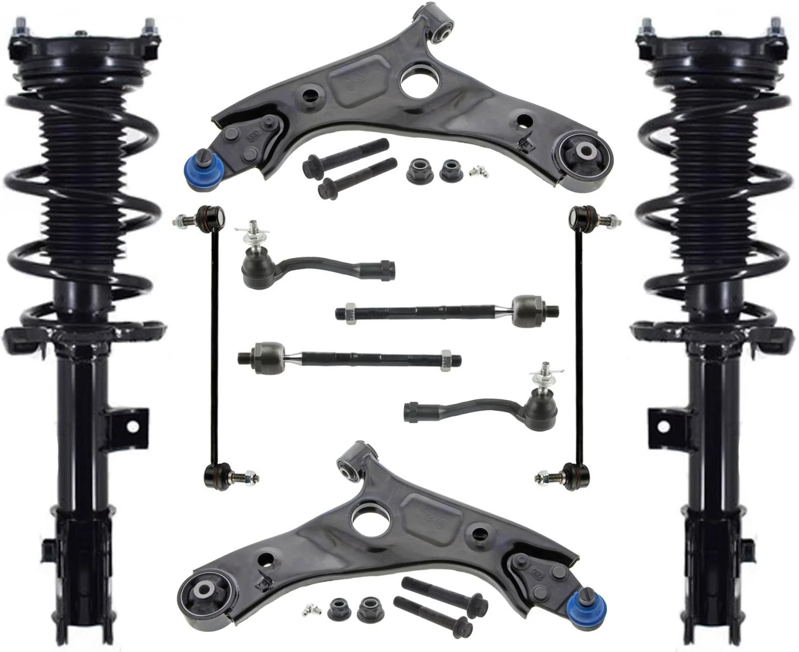 Front Struts Control Arms Tie Rods & Sway Bar Links For Hyundai Santa Fe 19-20