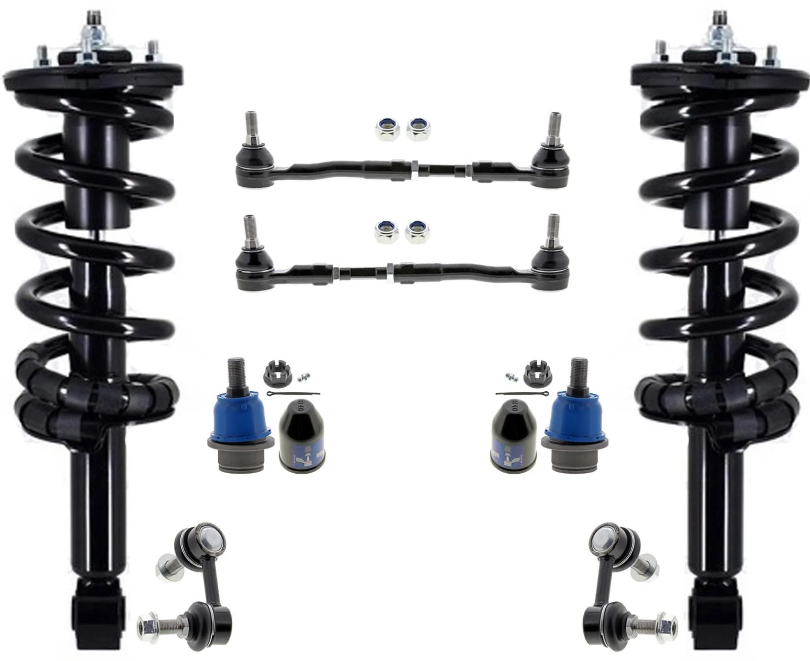 Front Struts Lower Ball Joints Tie Rods& Links For Nissan Titan XD 2016-2023
